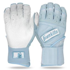Franklin Sports MLB Youth Powerstrap Batting Gloves - Carolina Blue