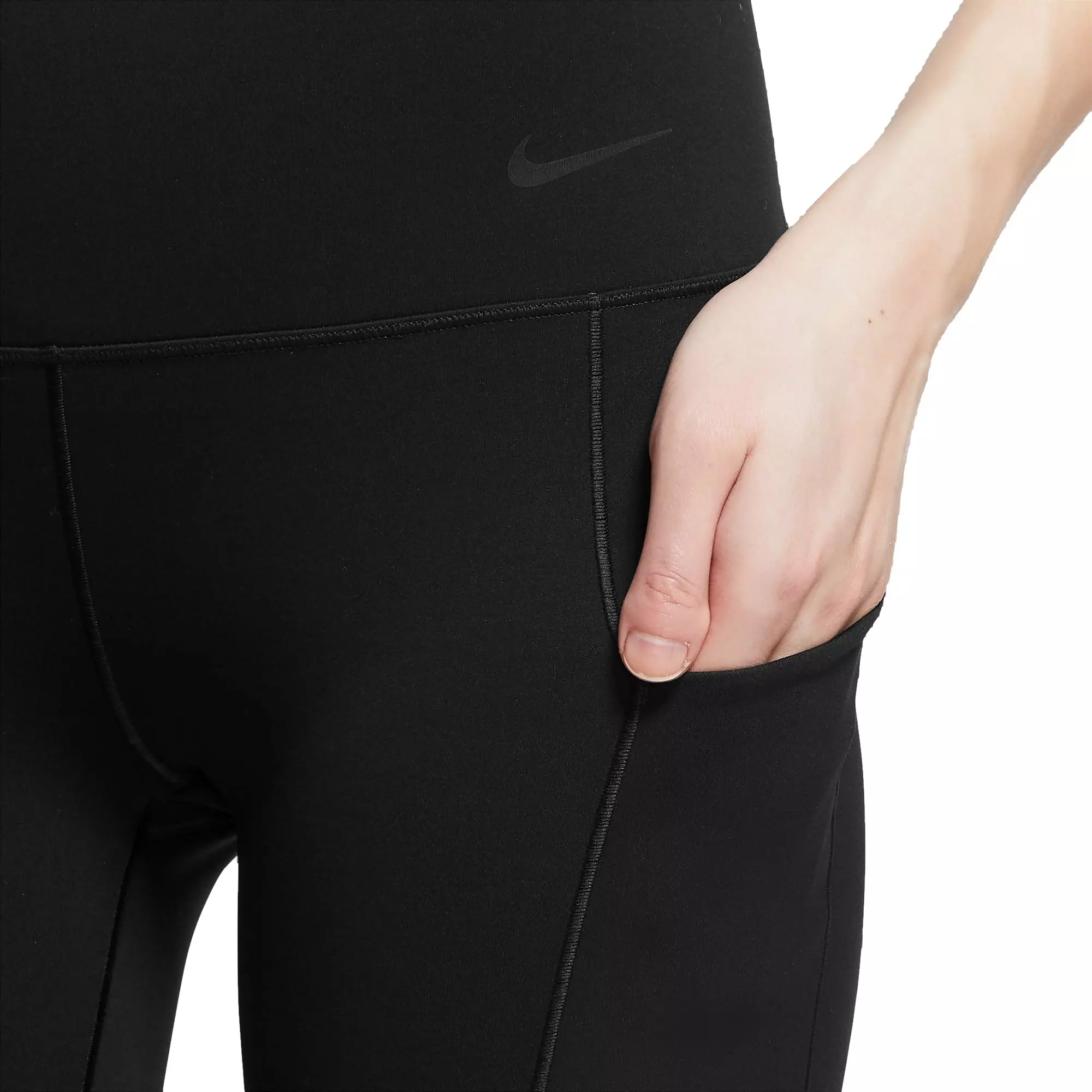 Nike Women's Dri-FIT Universa Medium Support High-Rise 7/8 Leggings with Pockets - BLACK