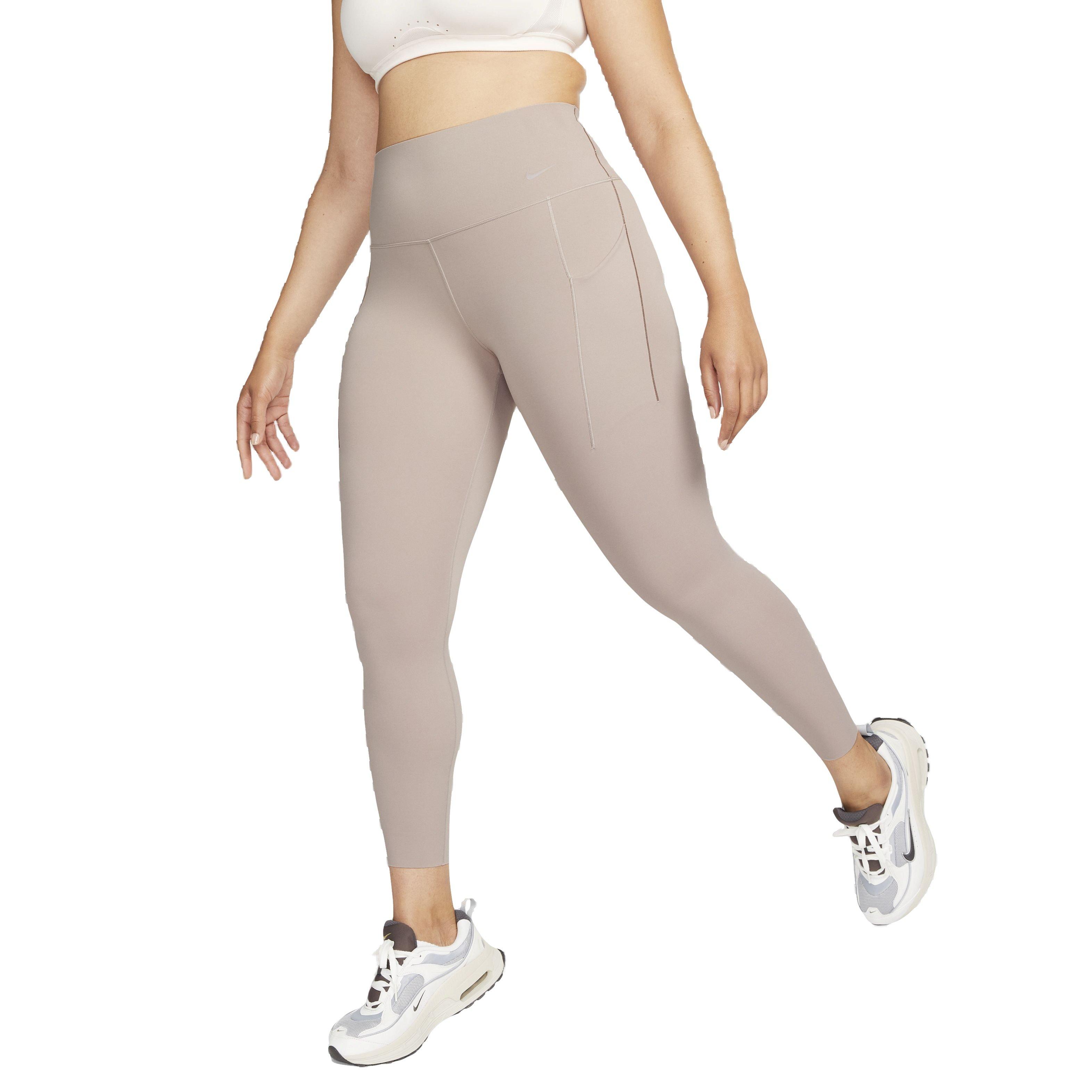 Nike Women's Dri-FIT Universa Medium Support High-Rise 7/8 Leggings with Pockets - TAUPE Thumbnail View 1