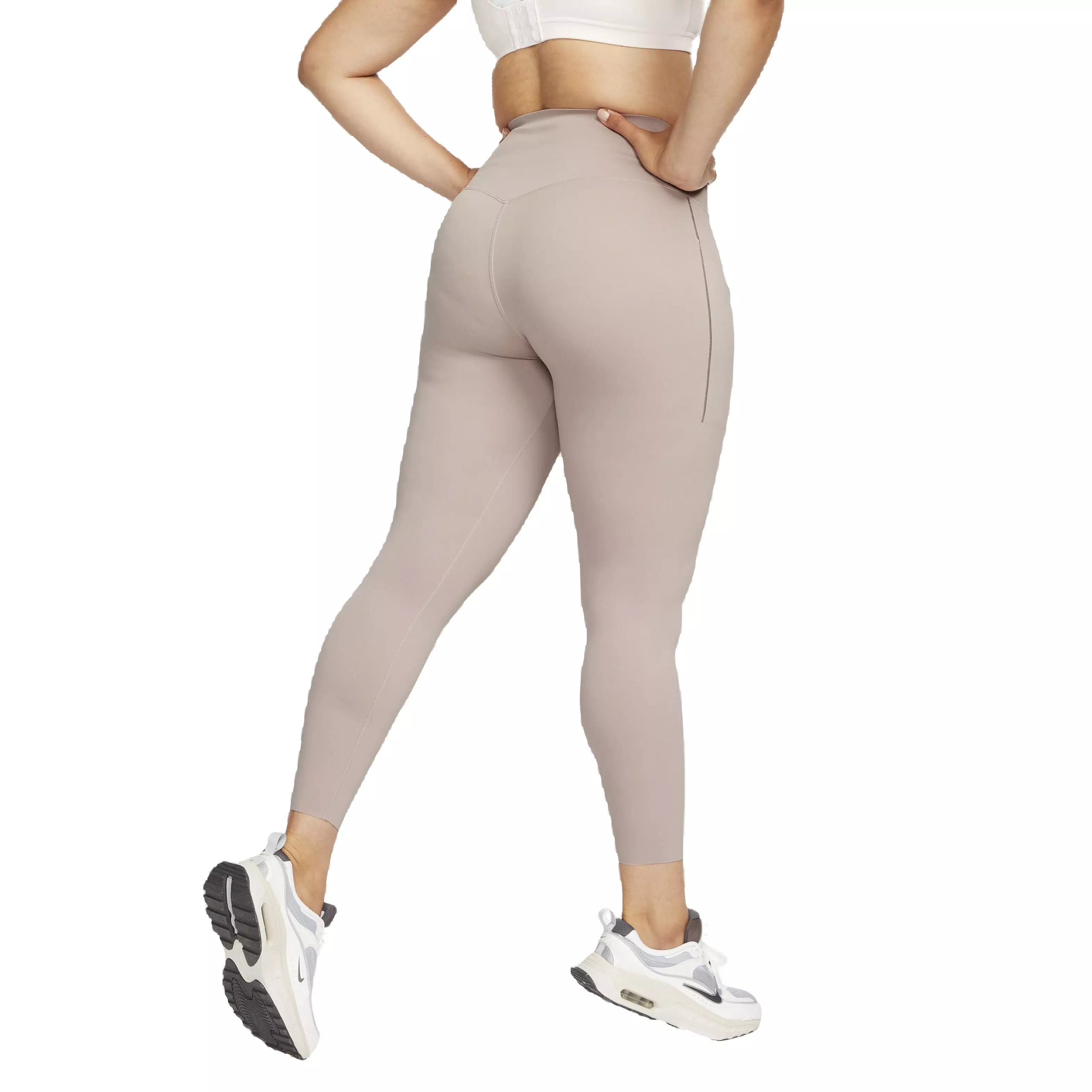 Nike Women's Dri-FIT Universa Medium Support High-Rise 7/8 Leggings with Pockets - TAUPE