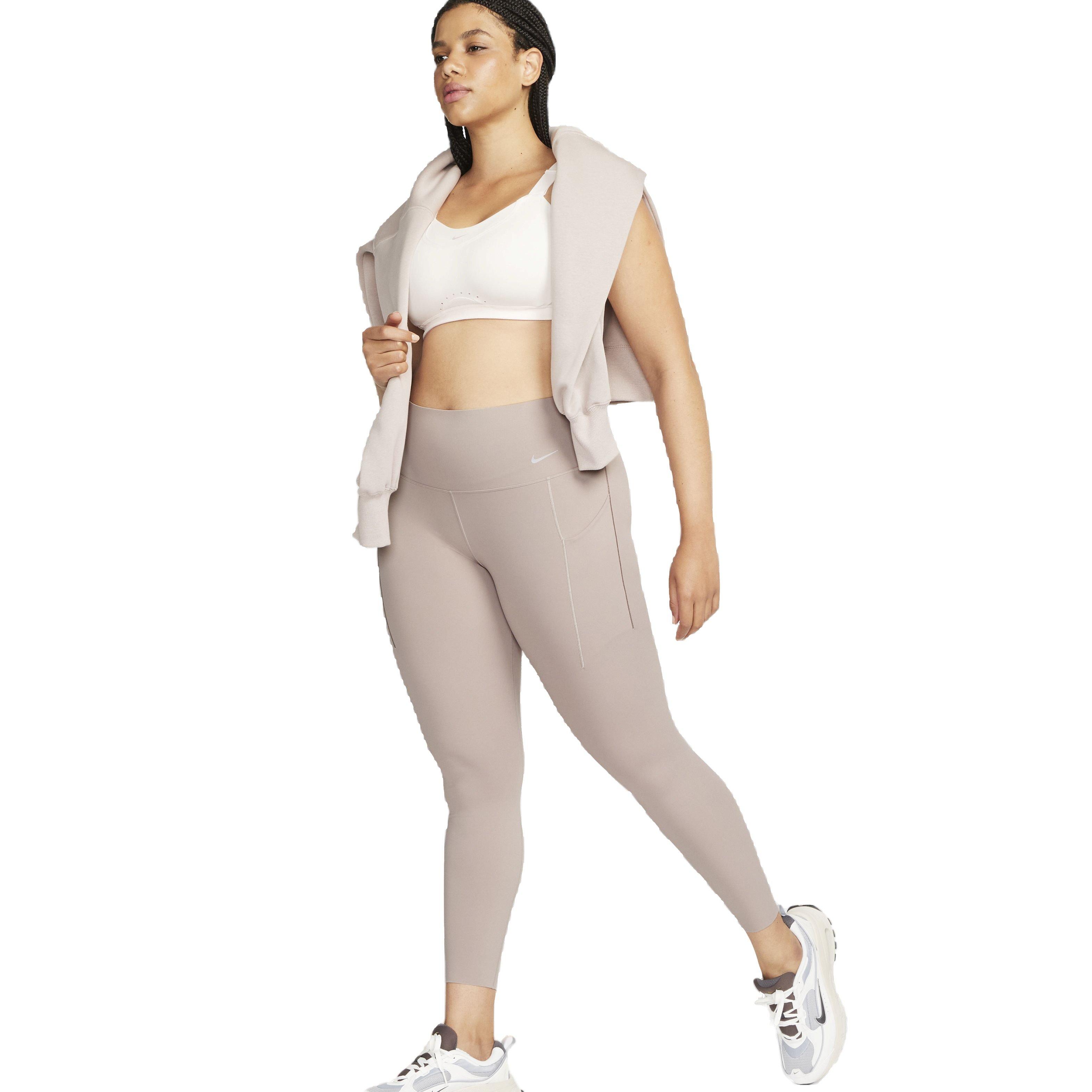 Nike Women's Dri-FIT Universa Medium Support High-Rise 7/8 Leggings with Pockets - TAUPE Thumbnail View 3