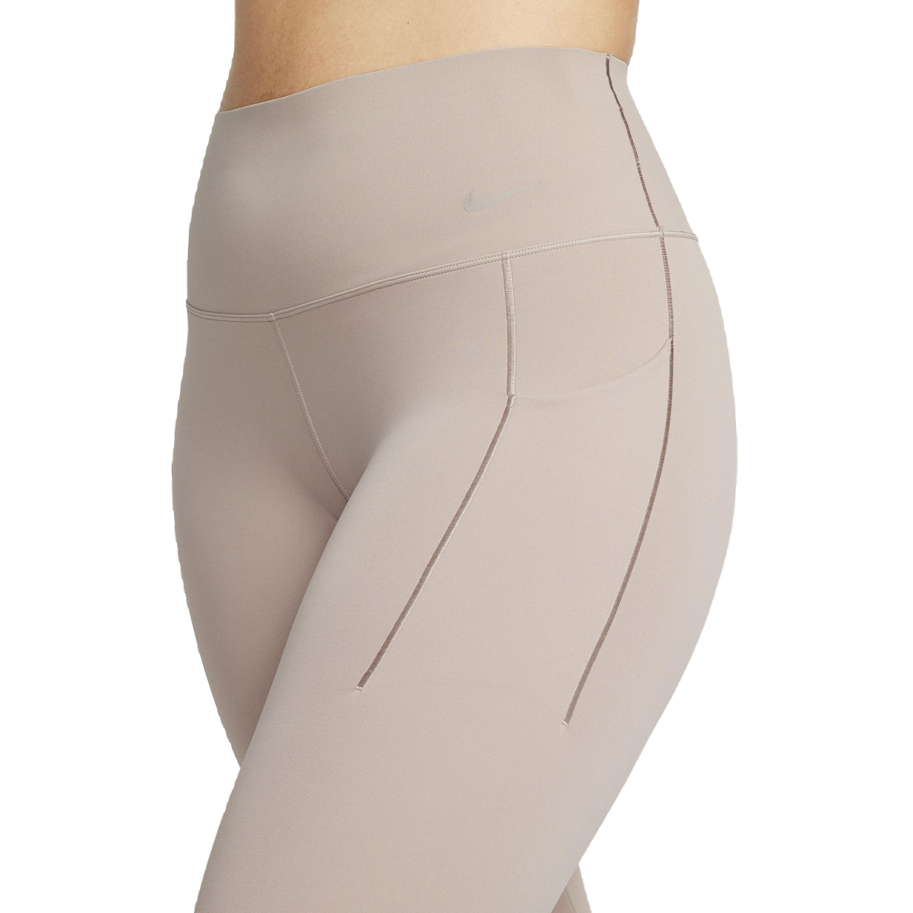 Nike Women's Dri-FIT Universa Medium Support High-Rise 7/8 Leggings with Pockets - TAUPE Thumbnail View 4