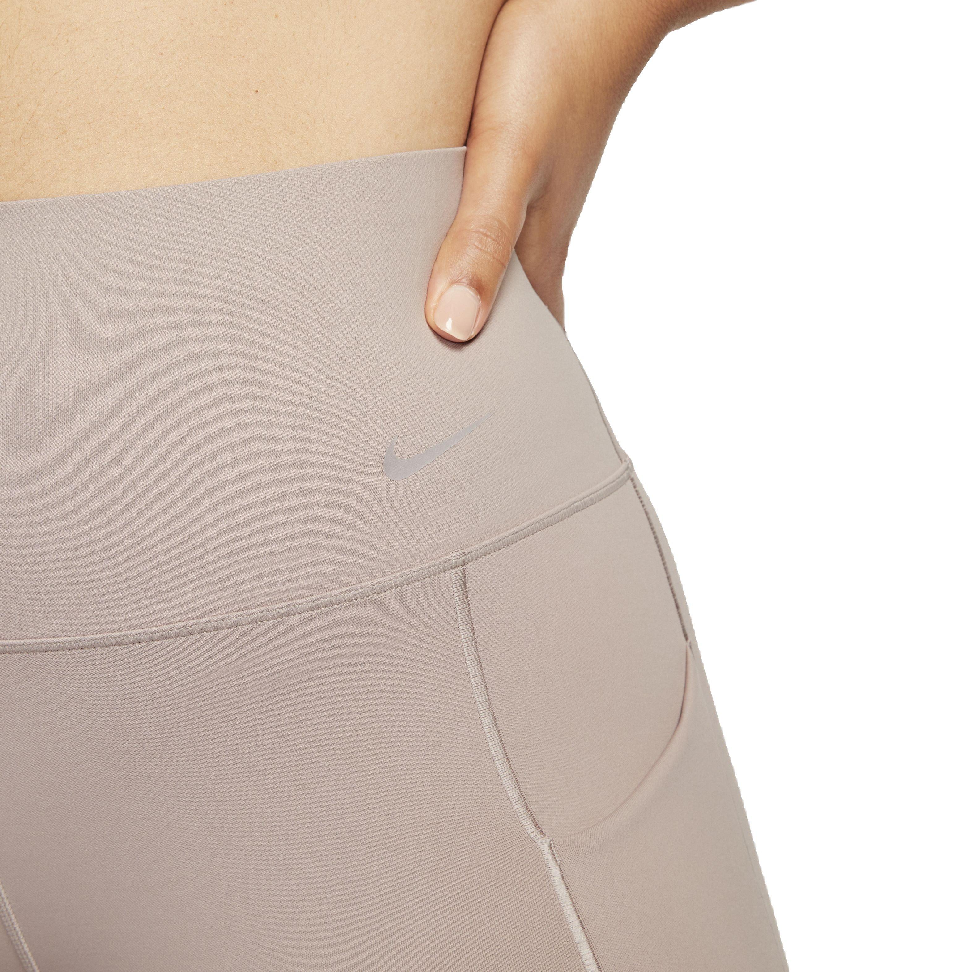 Nike Women's Dri-FIT Universa Medium Support High-Rise 7/8 Leggings with Pockets - TAUPE Thumbnail View 5