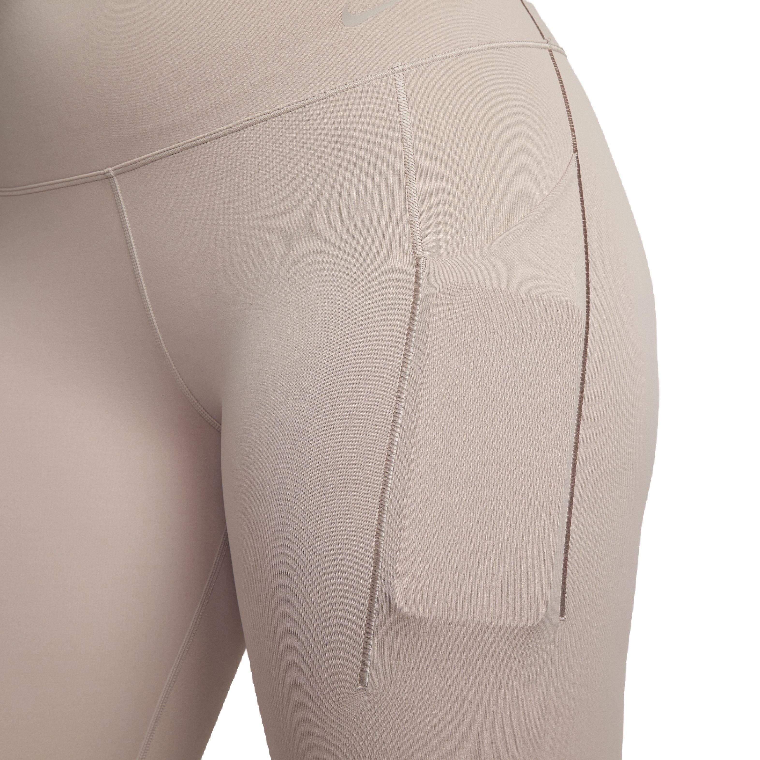 Nike Women's Dri-FIT Universa Medium Support High-Rise 7/8 Leggings with Pockets - TAUPE Thumbnail View 7