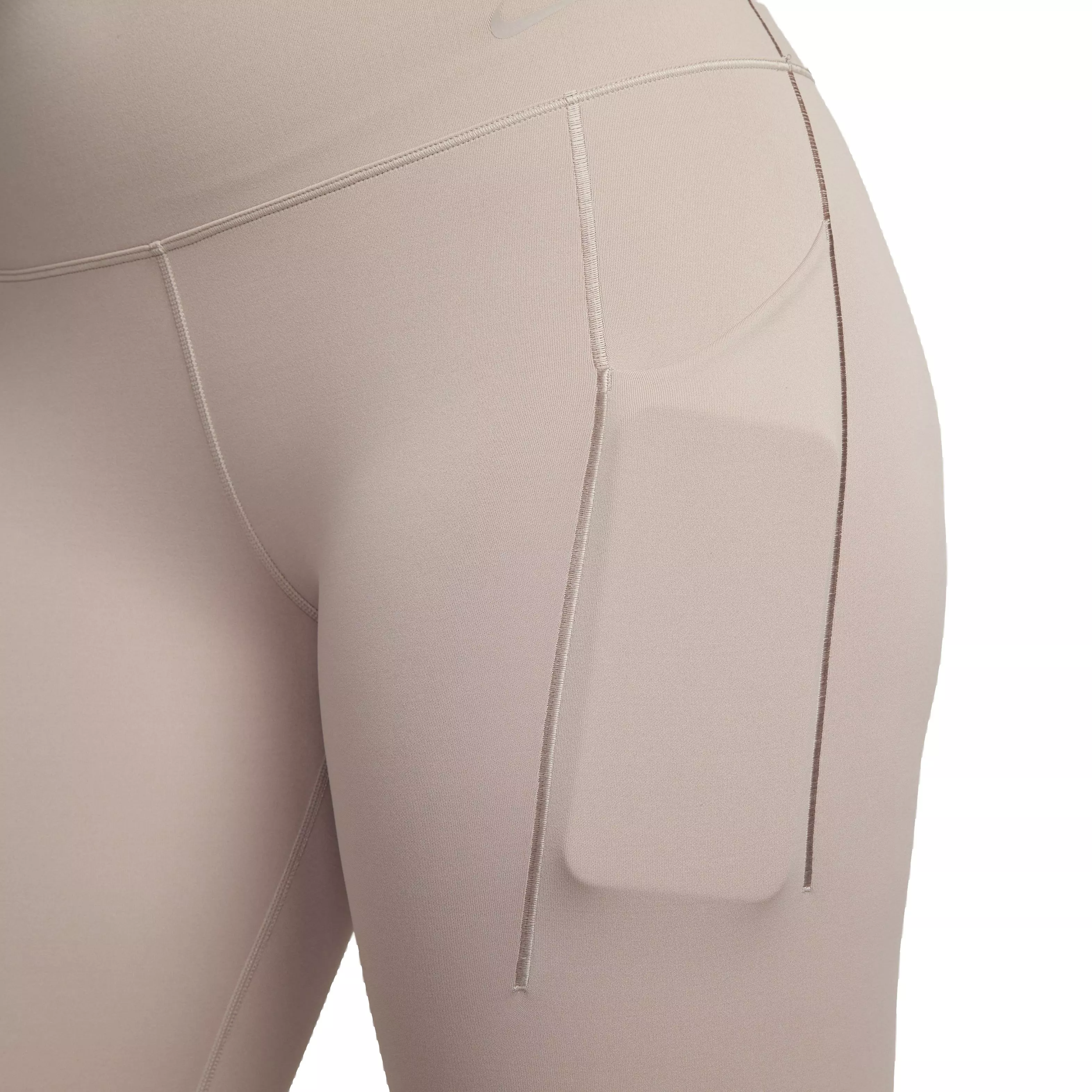 Nike Women's Dri-FIT Universa Medium Support High-Rise 7/8 Leggings with Pockets - TAUPE