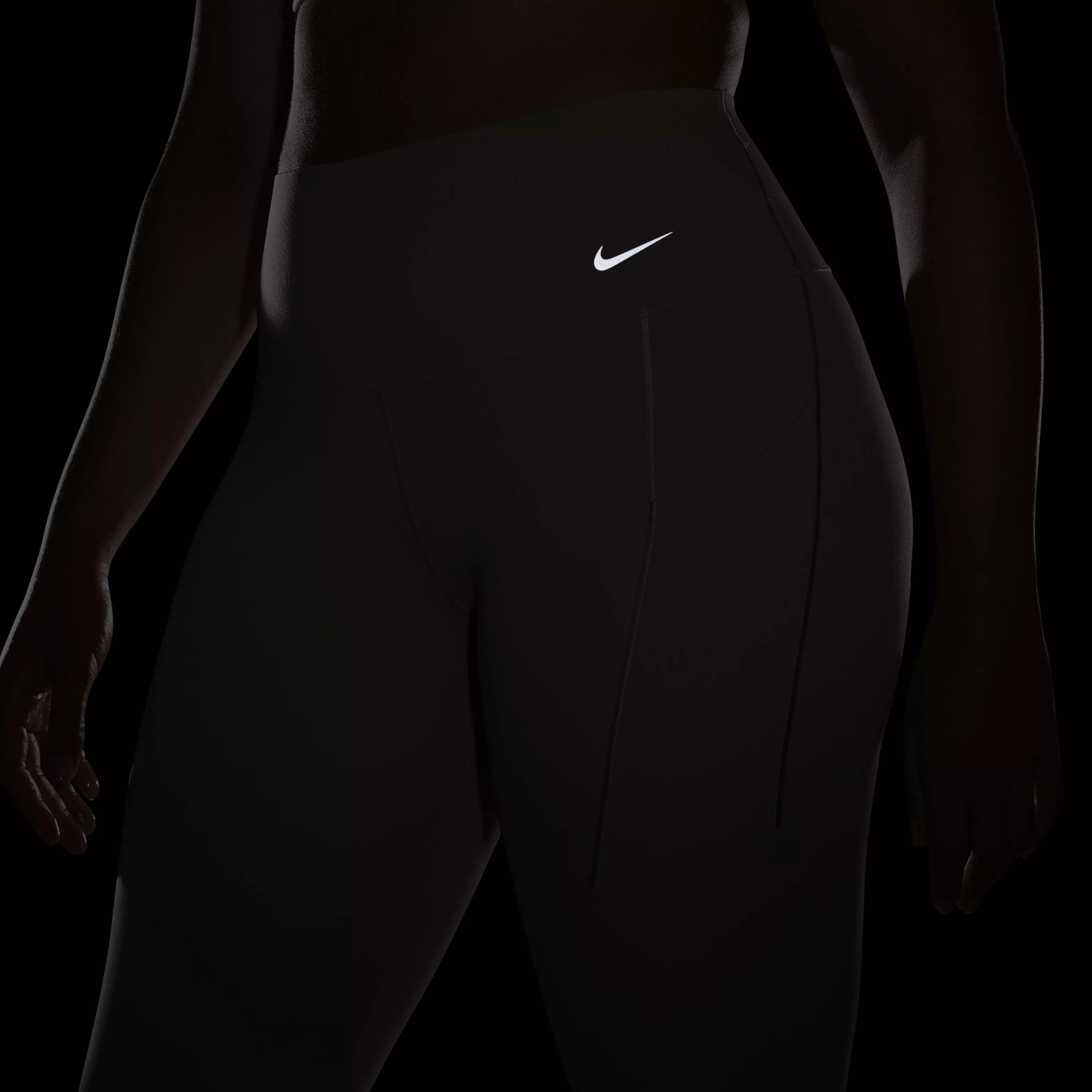 Nike Women's Dri-FIT Universa Medium Support High-Rise 7/8 Leggings with Pockets - TAUPE