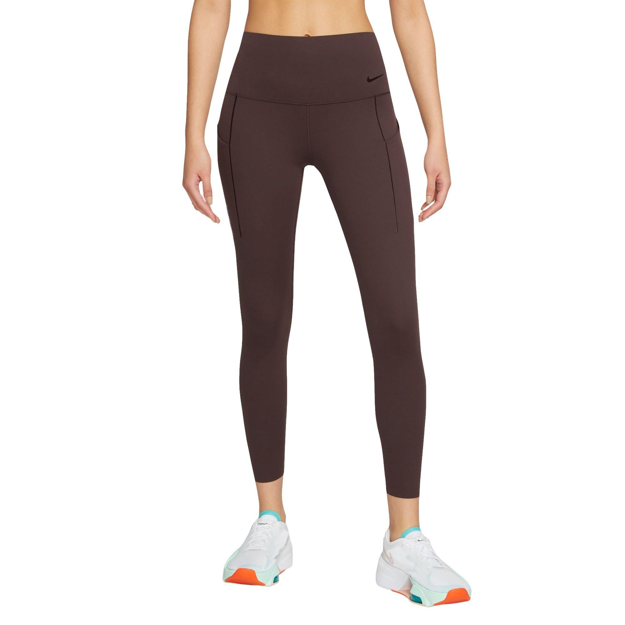 Nike Women's Dri-FIT Universa Medium Support High-Rise 7/8 Leggings with Pockets - BROWN Thumbnail View 1