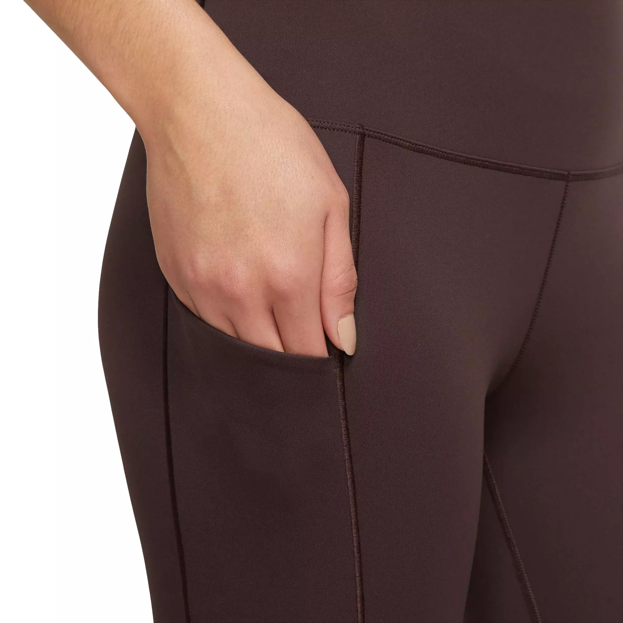 Nike Women's Dri-FIT Universa Medium Support High-Rise 7/8 Leggings with Pockets - BROWN