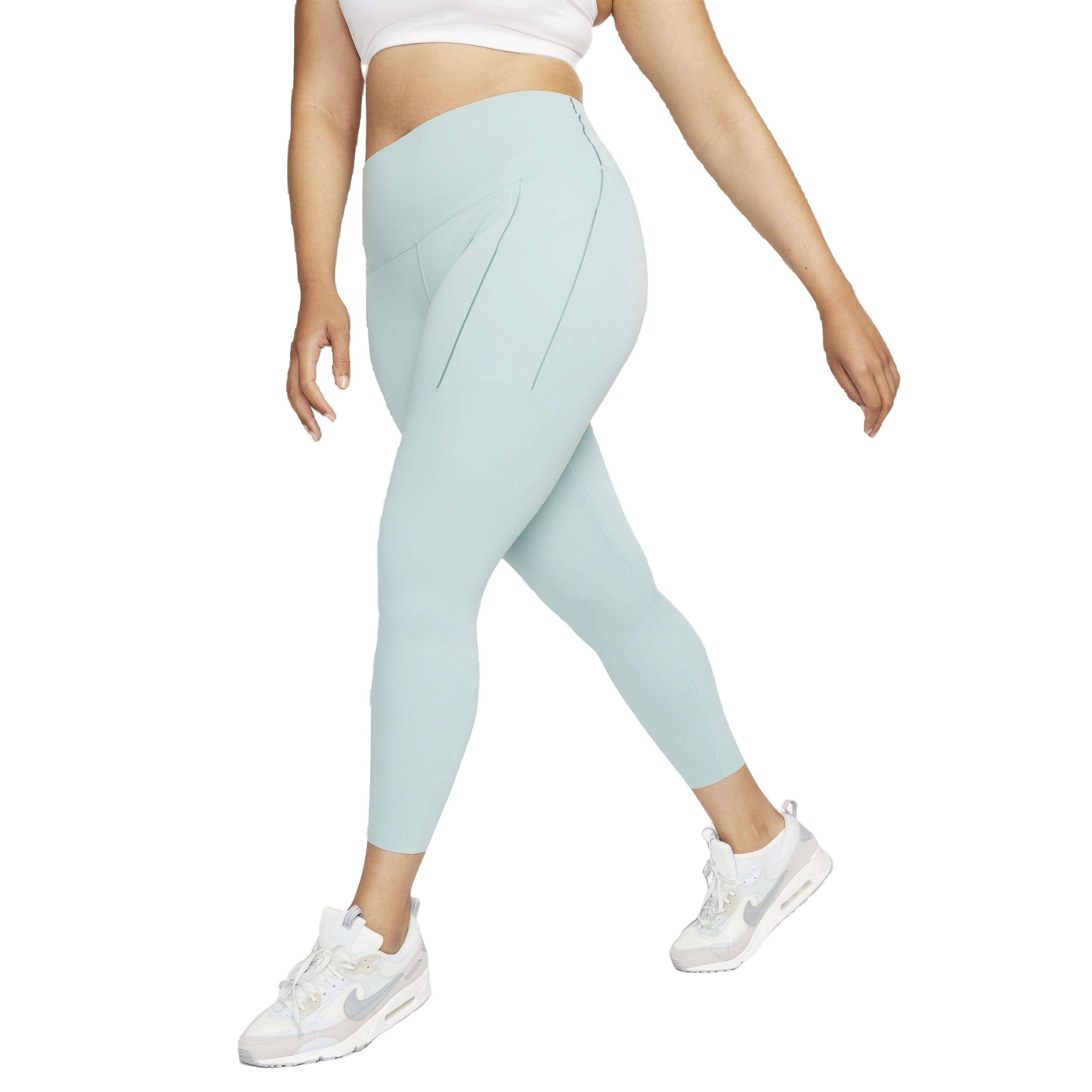 Nike Women's Dri-FIT Universa Medium Support High-Rise 7/8 Leggings with Pockets - AQUA Thumbnail View 1