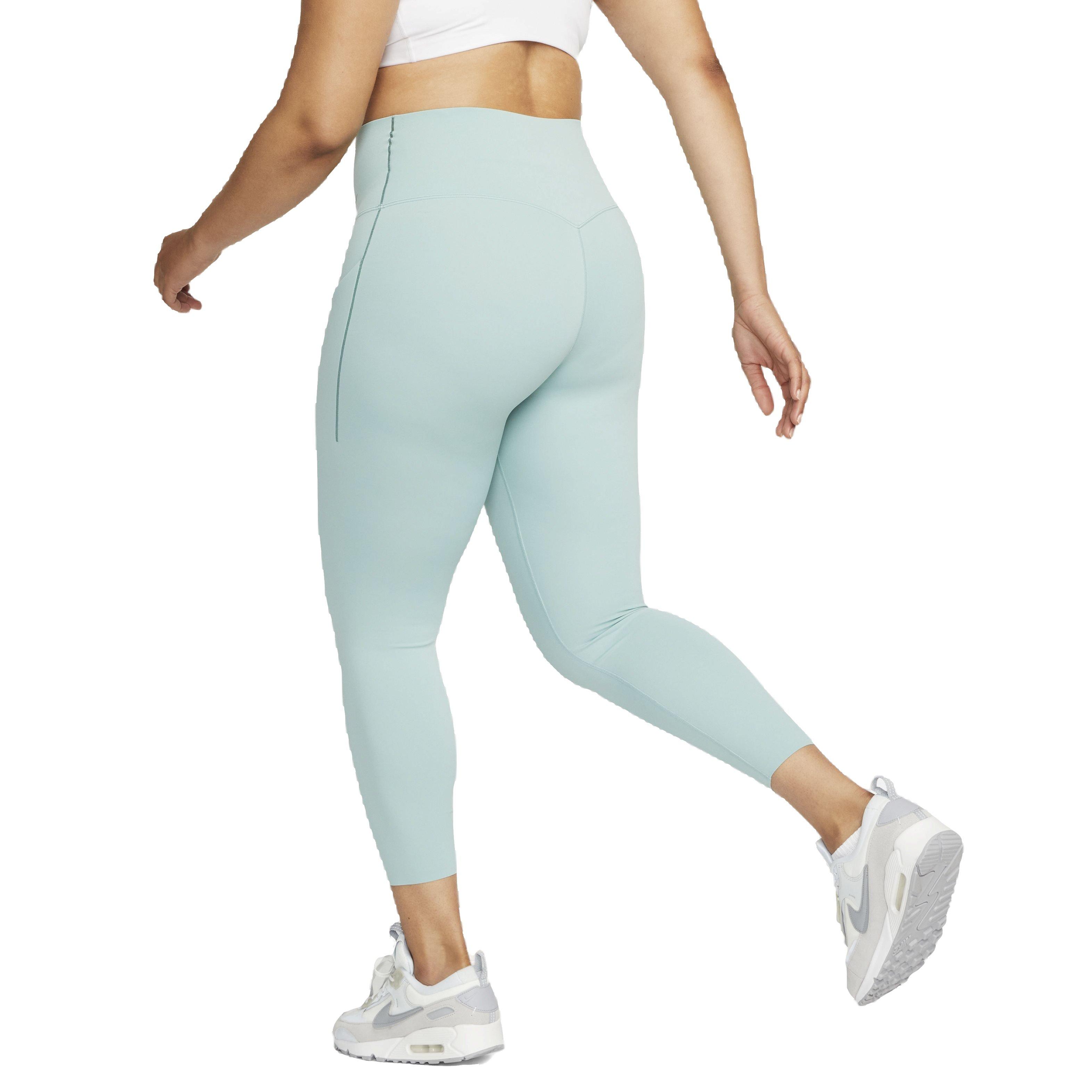 Nike Women's Dri-FIT Universa Medium Support High-Rise 7/8 Leggings with Pockets - AQUA Thumbnail View 2