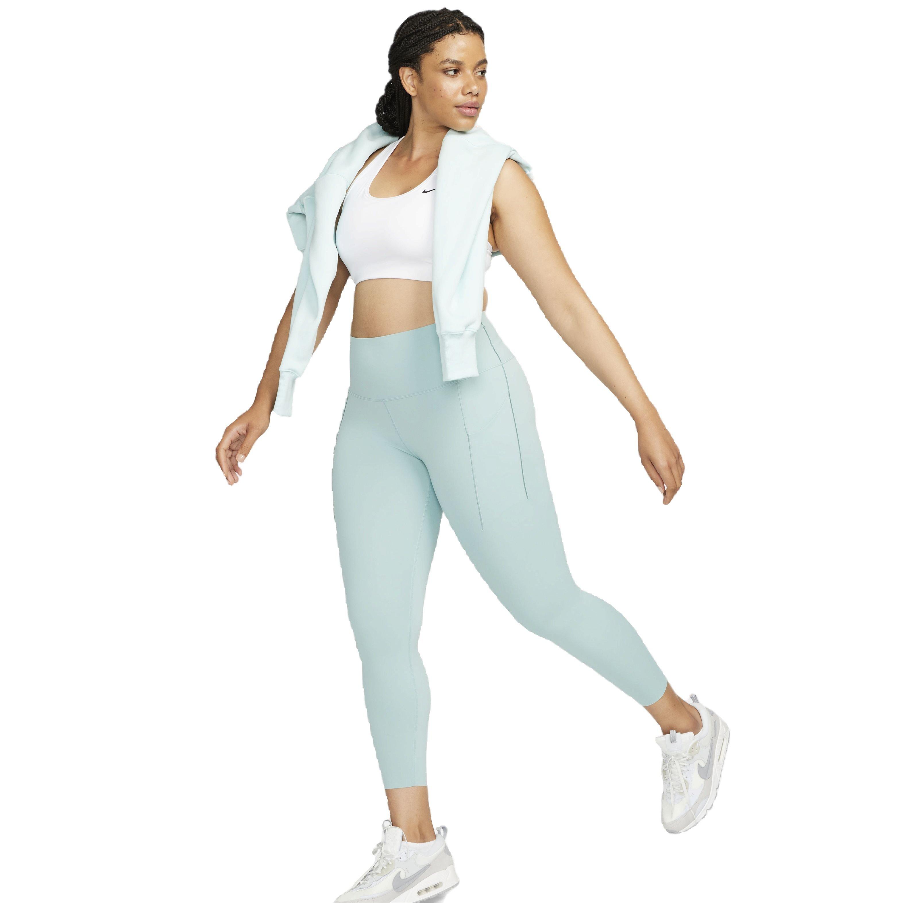 Nike Women's Dri-FIT Universa Medium Support High-Rise 7/8 Leggings with Pockets - AQUA Thumbnail View 3