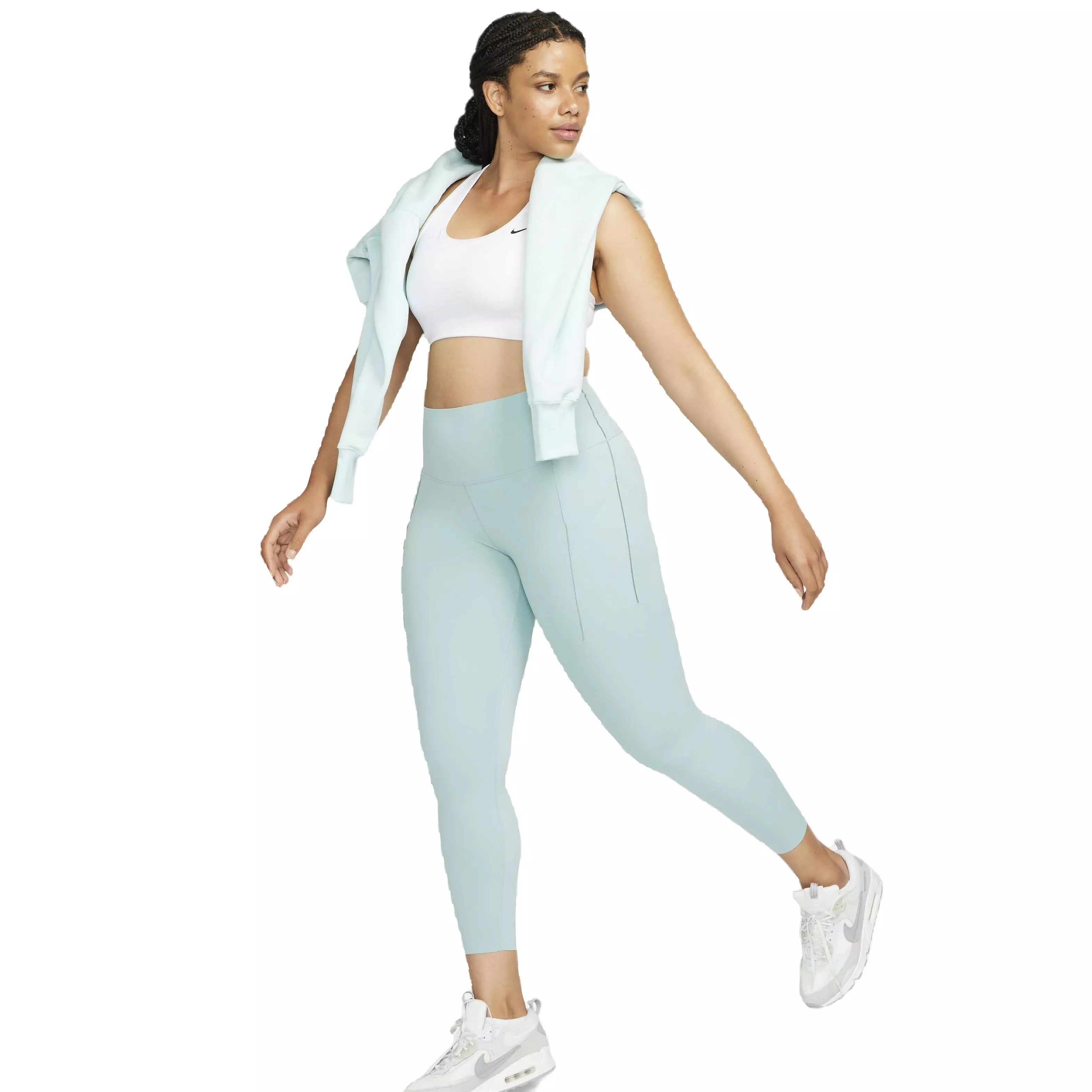 Nike Women's Dri-FIT Universa Medium Support High-Rise 7/8 Leggings with Pockets - AQUA