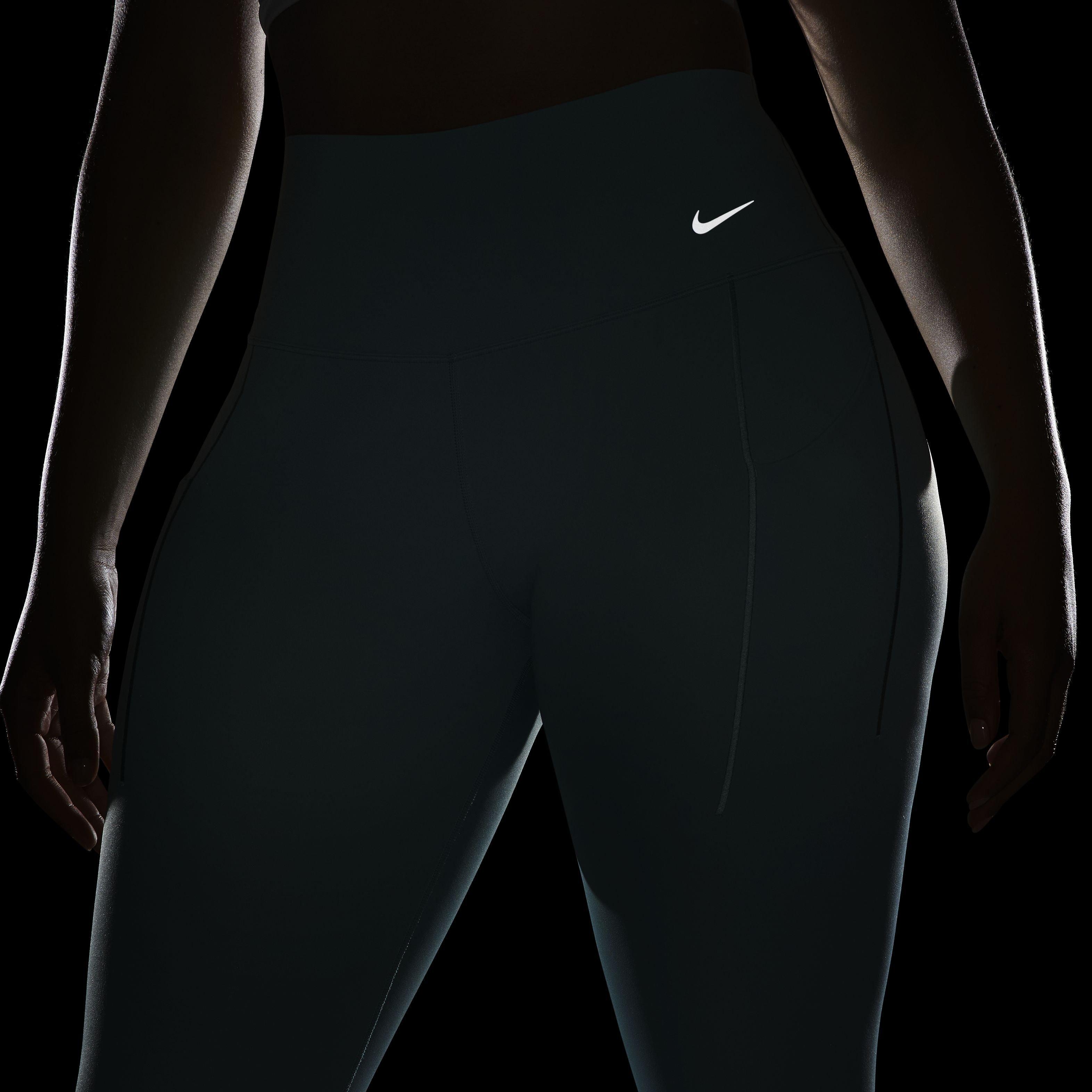 Nike Women's Dri-FIT Universa Medium Support High-Rise 7/8 Leggings with Pockets - AQUA Thumbnail View 8