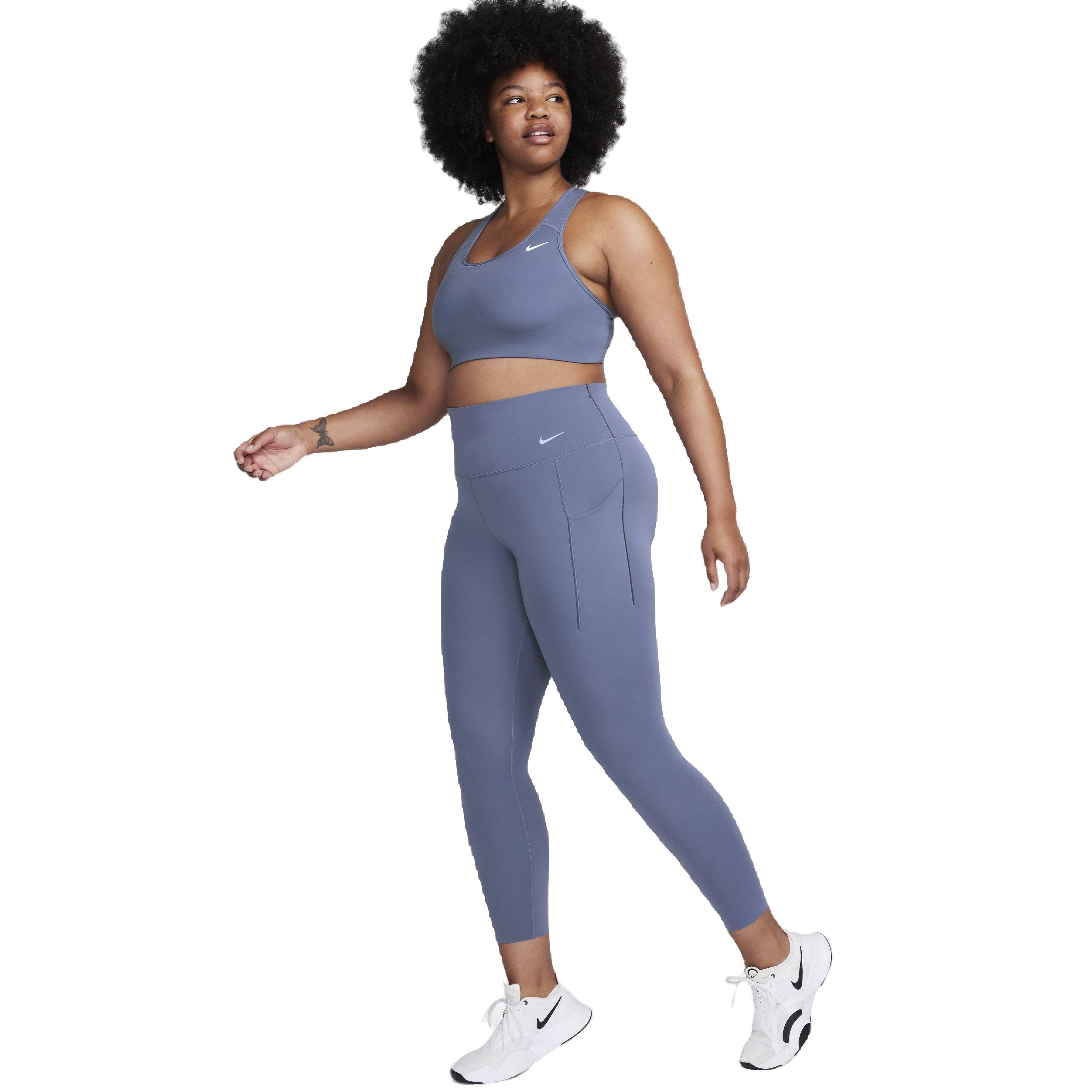 Nike Women's Dri-FIT Universa Medium Support High-Rise 7/8 Leggings with Pockets - BLUE Thumbnail View 1