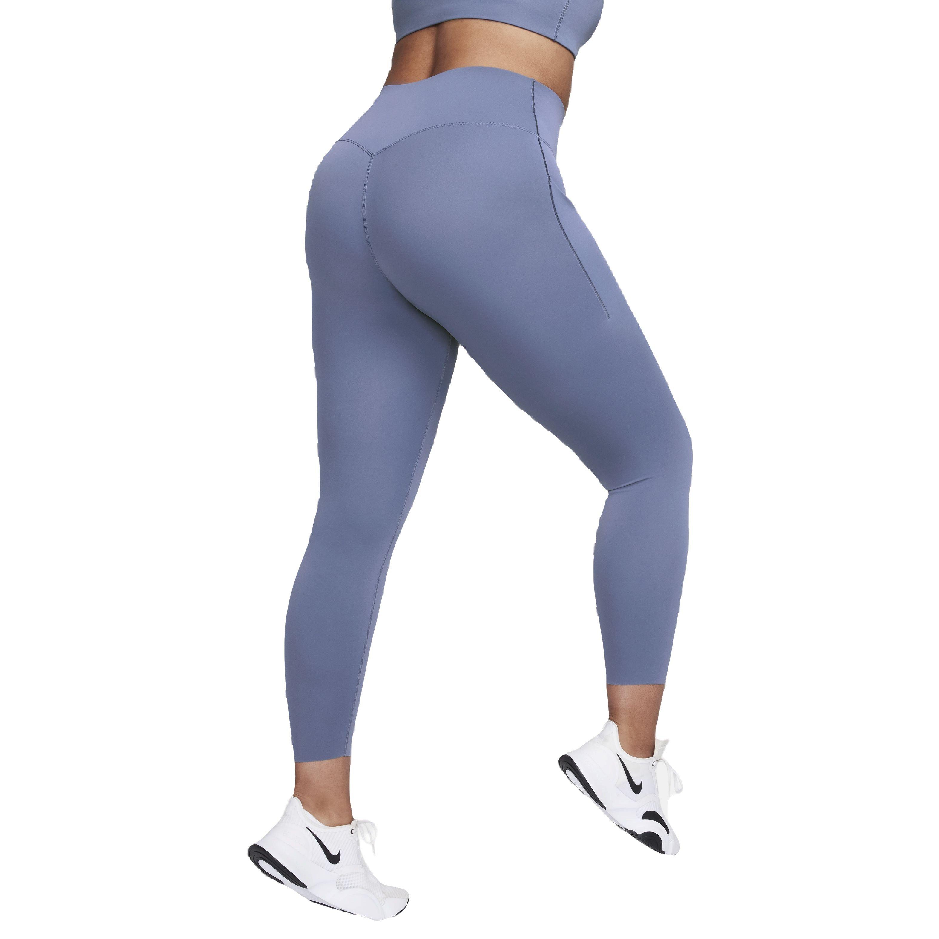 Nike Women's Dri-FIT Universa Medium Support High-Rise 7/8 Leggings with Pockets - BLUE Thumbnail View 2