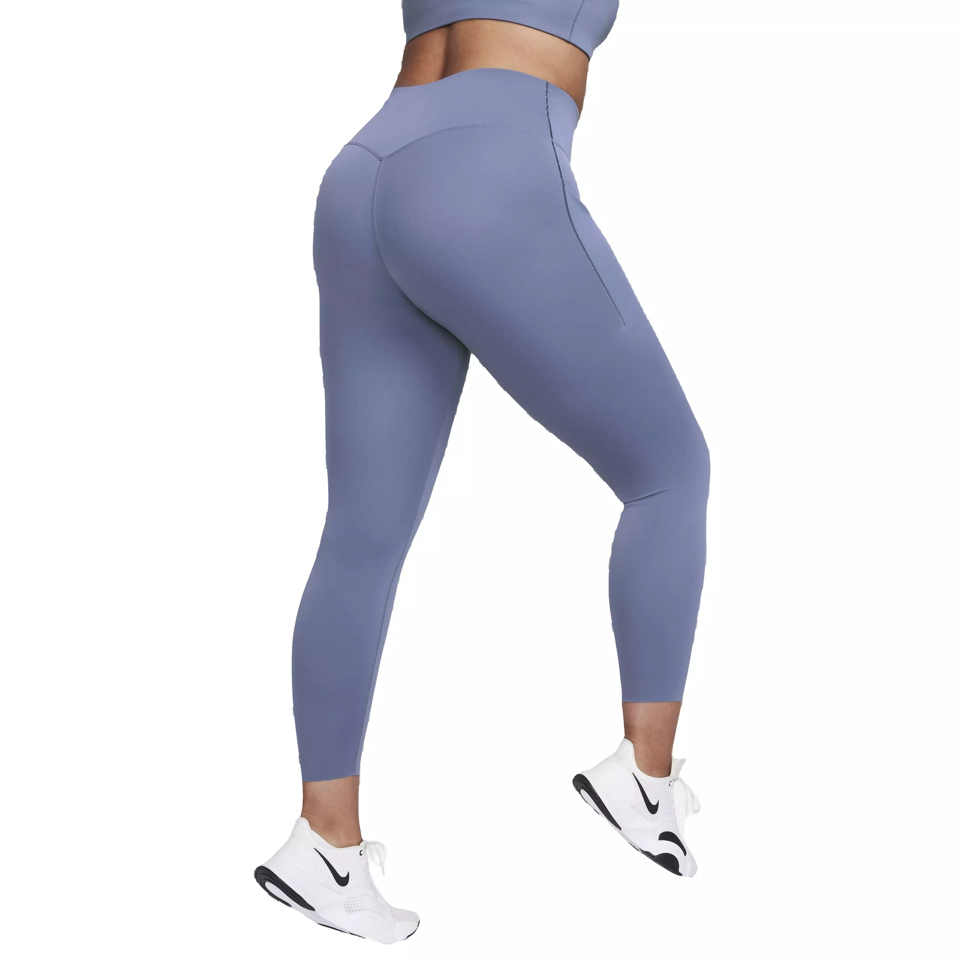 Nike Women's Dri-FIT Universa Medium Support High-Rise 7/8 Leggings with Pockets - BLUE