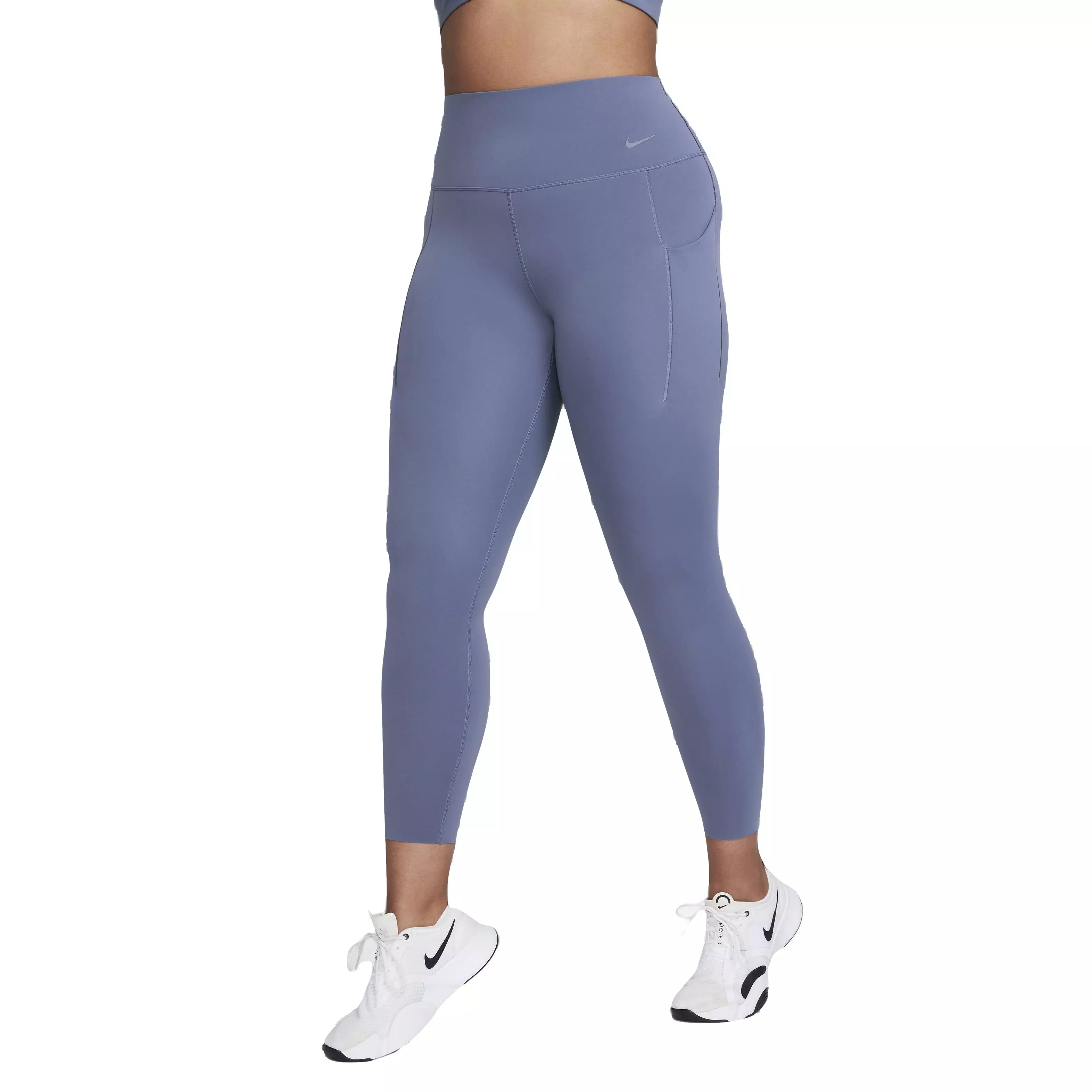 Nike Women's Dri-FIT Universa Medium Support High-Rise 7/8 Leggings with Pockets - BLUE
