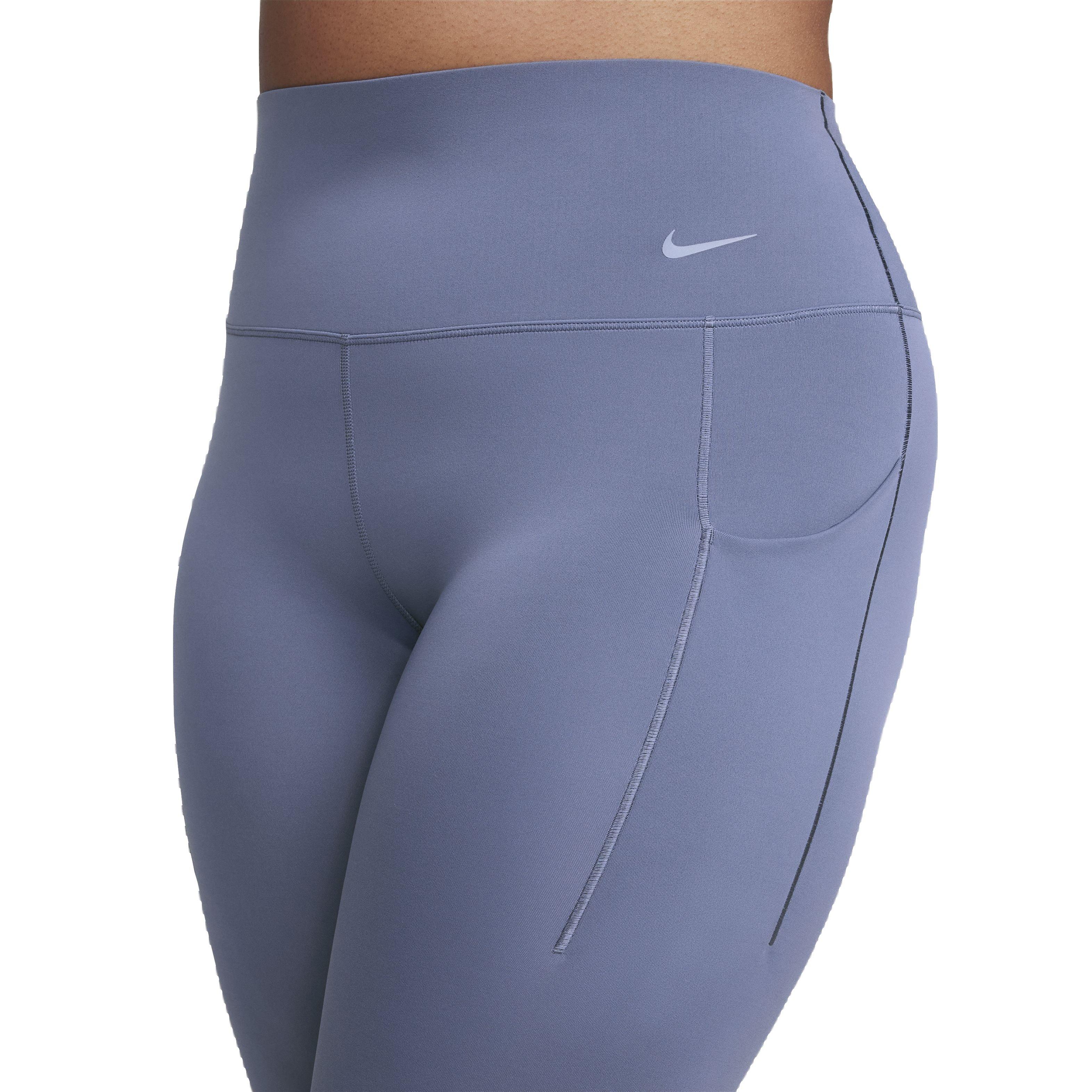 Nike Women's Dri-FIT Universa Medium Support High-Rise 7/8 Leggings with Pockets - BLUE Thumbnail View 4