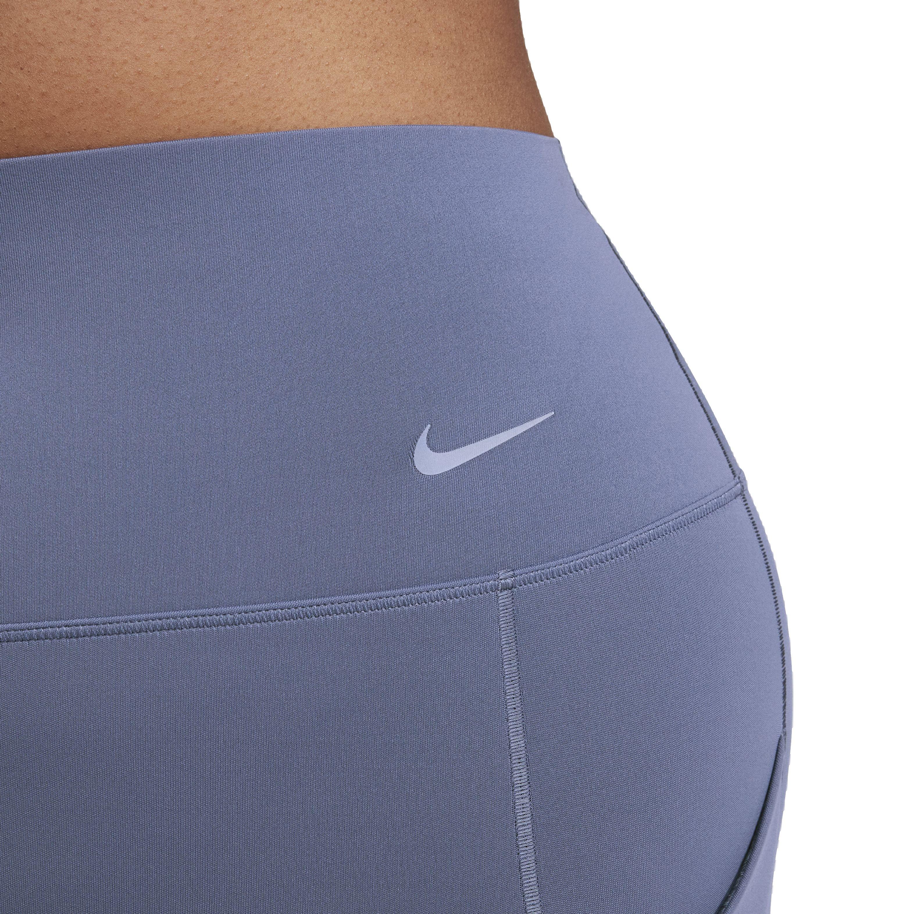 Nike Women's Dri-FIT Universa Medium Support High-Rise 7/8 Leggings with Pockets - BLUE Thumbnail View 5