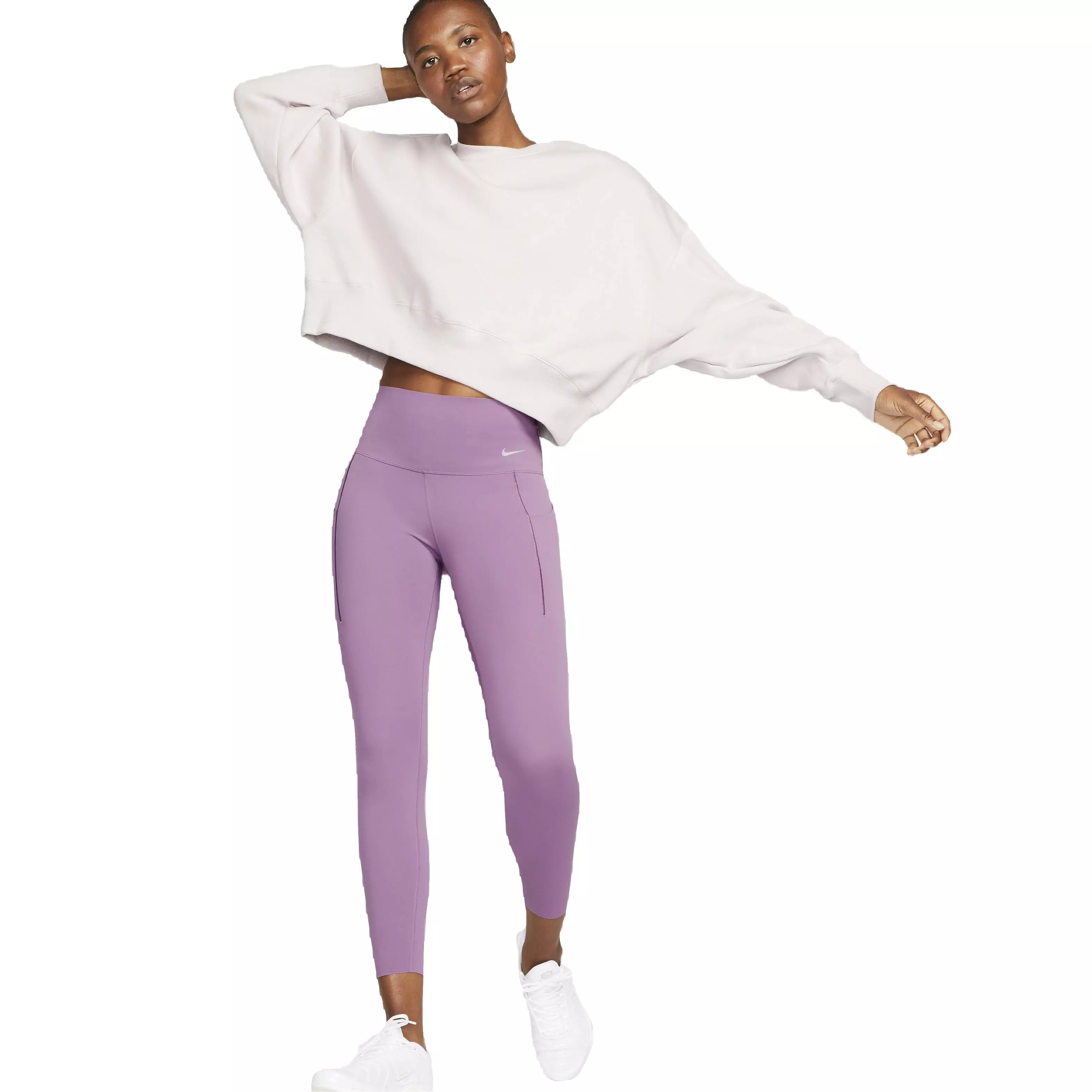 Nike Women's Dri-FIT Universa Medium Support High-Rise 7/8 Leggings with Pockets - PURPLE