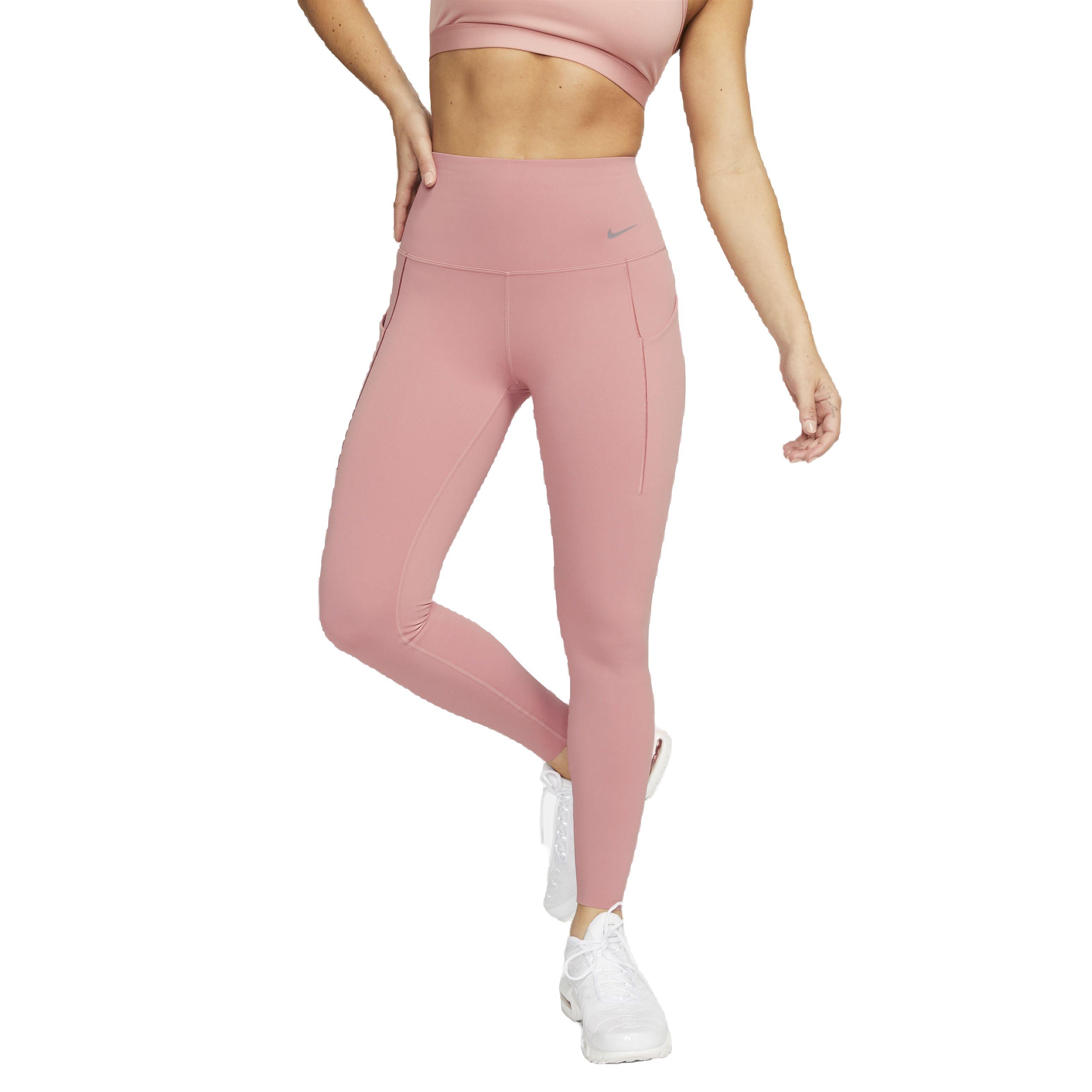 Nike Women's Dri-FIT Universa Medium Support High-Rise 7/8 Leggings with Pockets - LIGHT PINK Thumbnail View 1