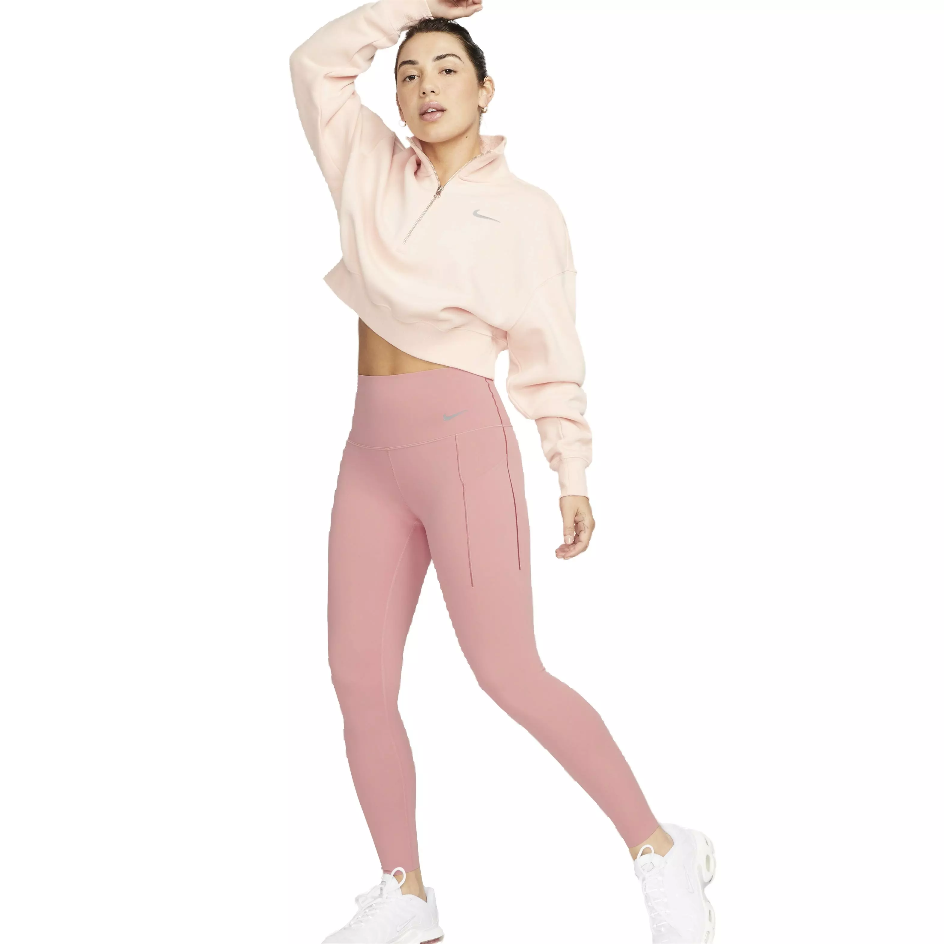 Nike Women's Dri-FIT Universa Medium Support High-Rise 7/8 Leggings with Pockets - LIGHT PINK