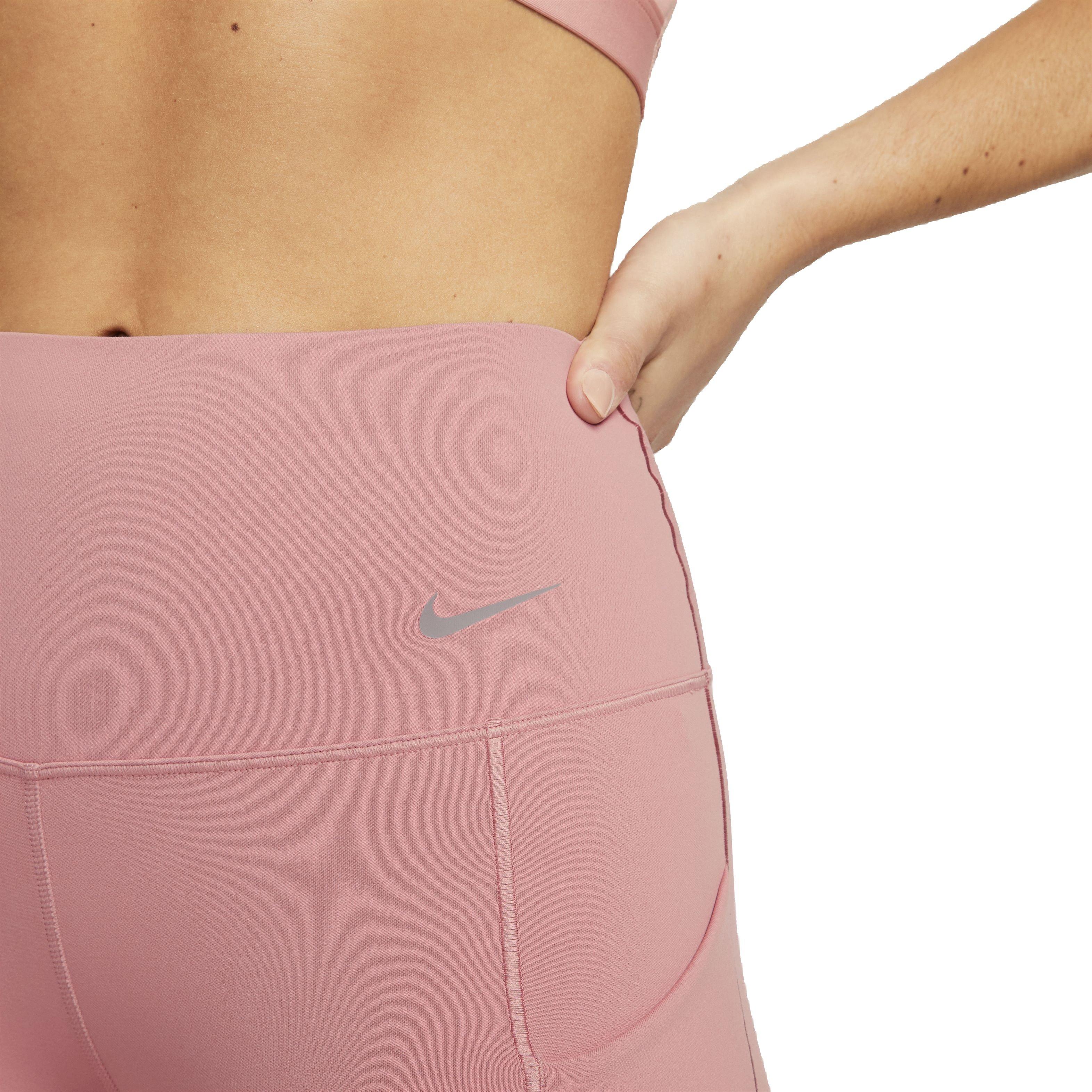 Nike Women's Dri-FIT Universa Medium Support High-Rise 7/8 Leggings with Pockets - LIGHT PINK Thumbnail View 5