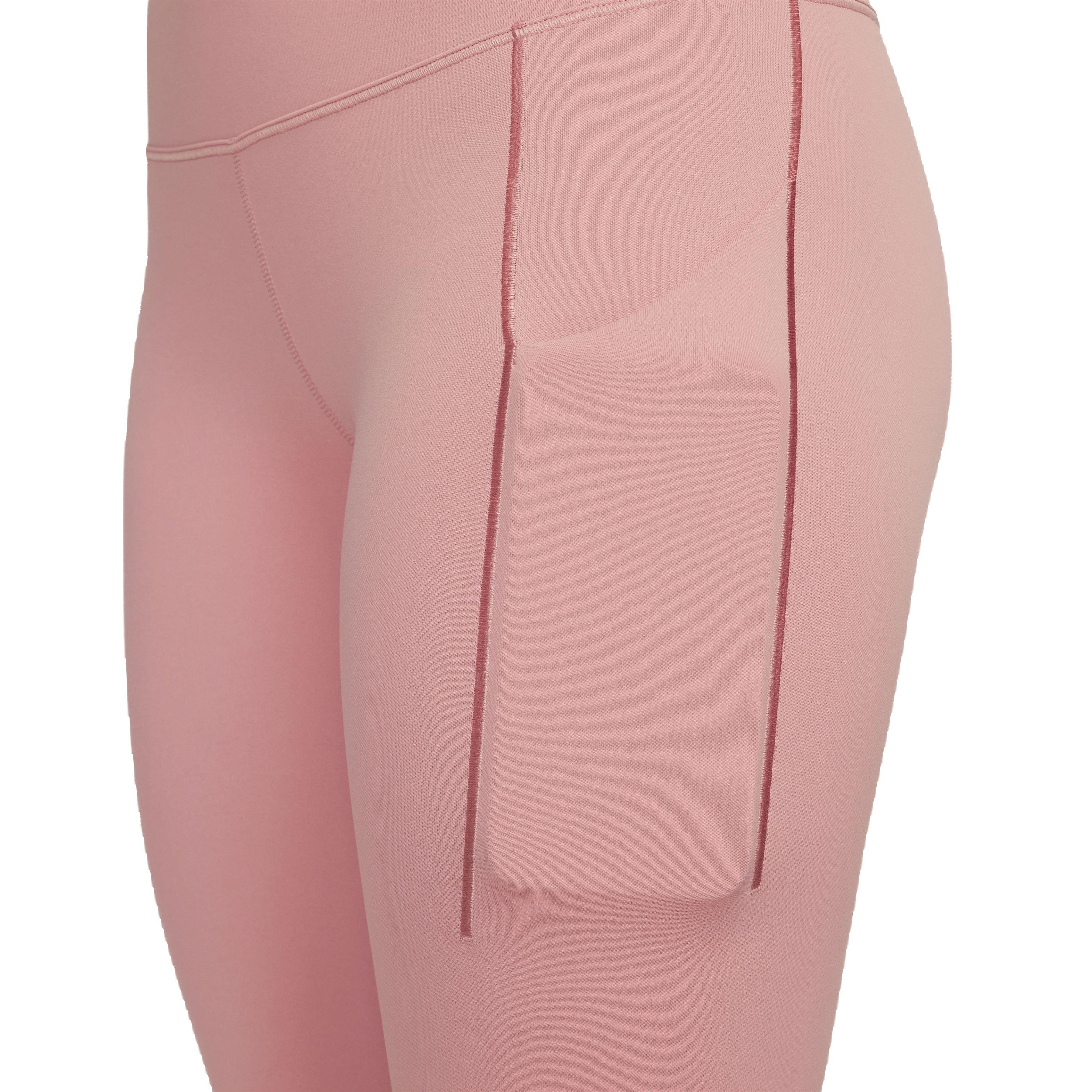 Nike Women's Dri-FIT Universa Medium Support High-Rise 7/8 Leggings with Pockets - LIGHT PINK Thumbnail View 7
