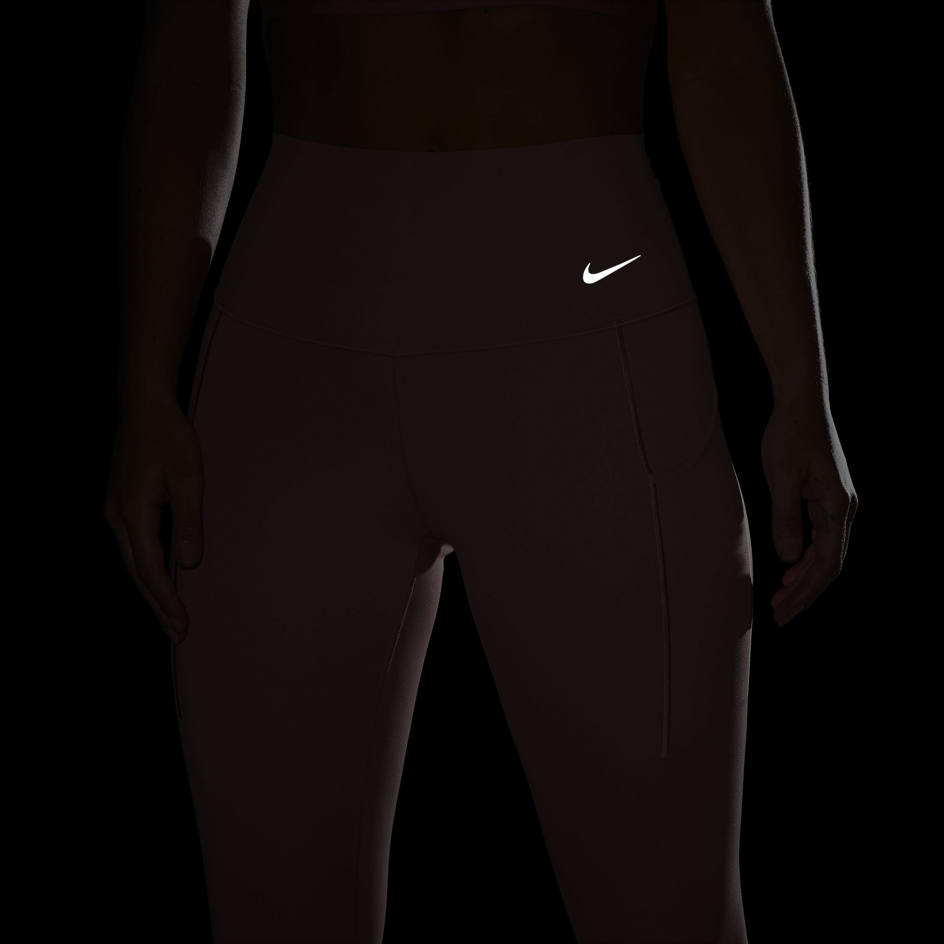 Nike Women's Dri-FIT Universa Medium Support High-Rise 7/8 Leggings with Pockets - LIGHT PINK Thumbnail View 8