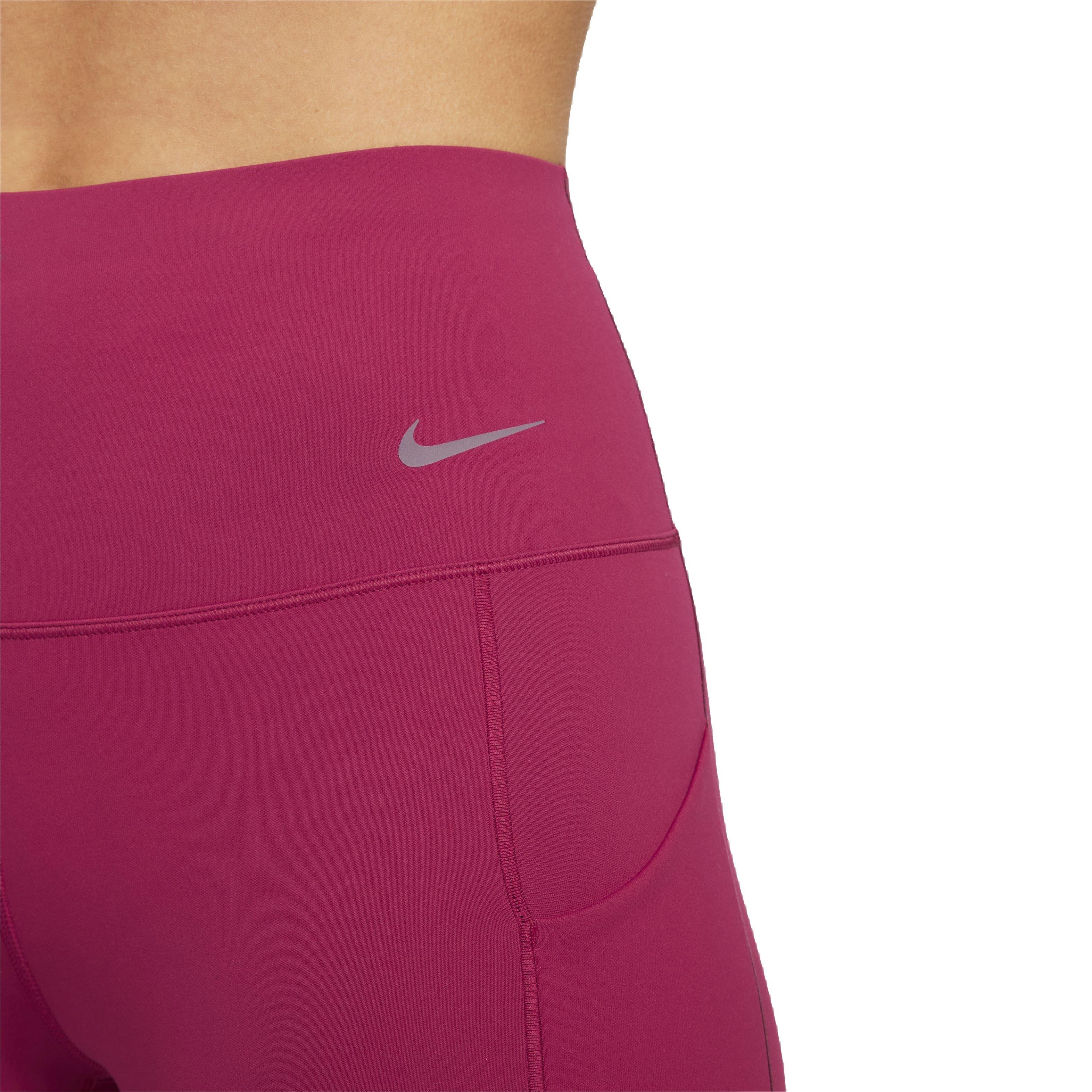 Nike Women's Dri-FIT Universa Medium Support High-Rise 7/8 Leggings with Pockets - DARK PINK Thumbnail View 5