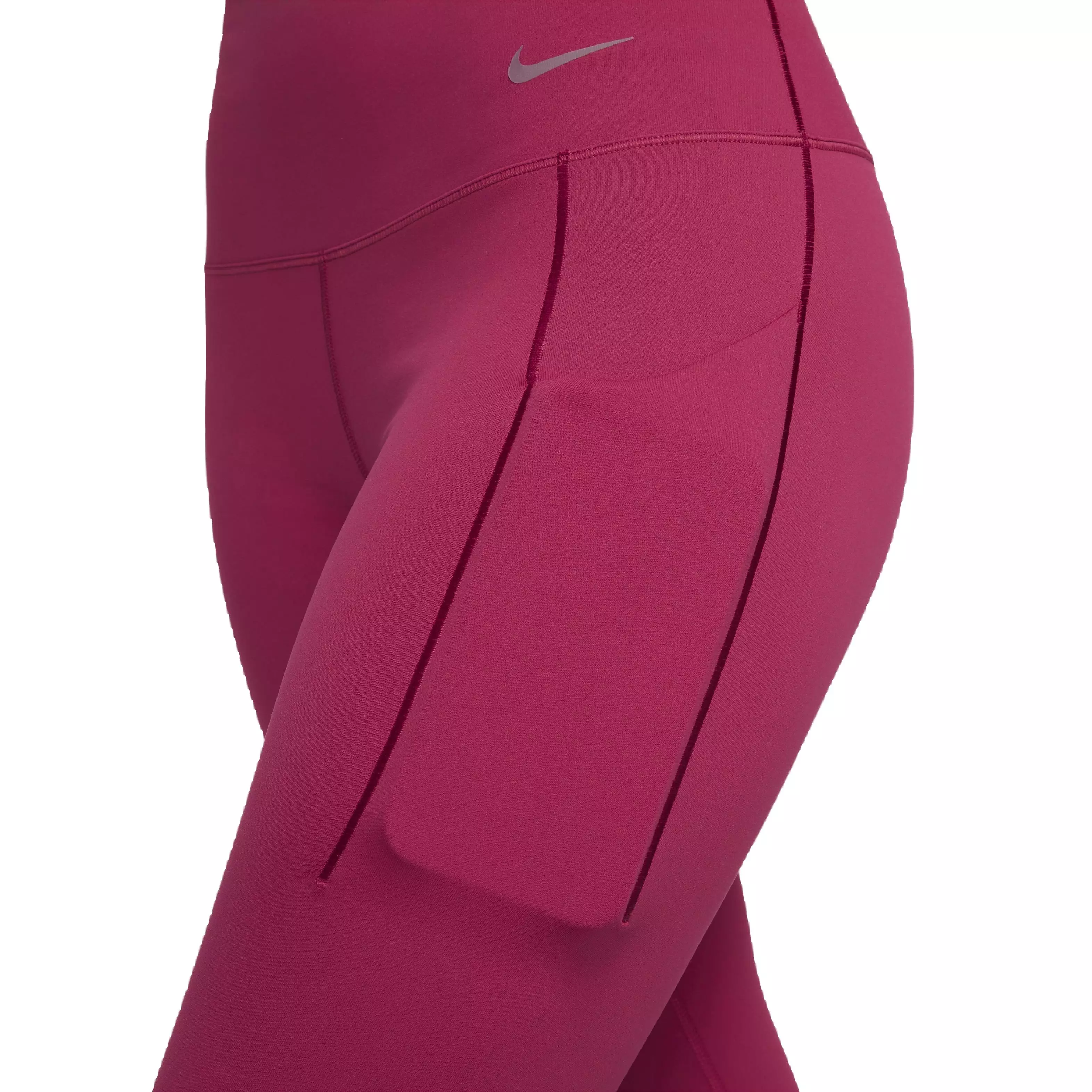 Nike Women's Dri-FIT Universa Medium Support High-Rise 7/8 Leggings with Pockets - DARK PINK