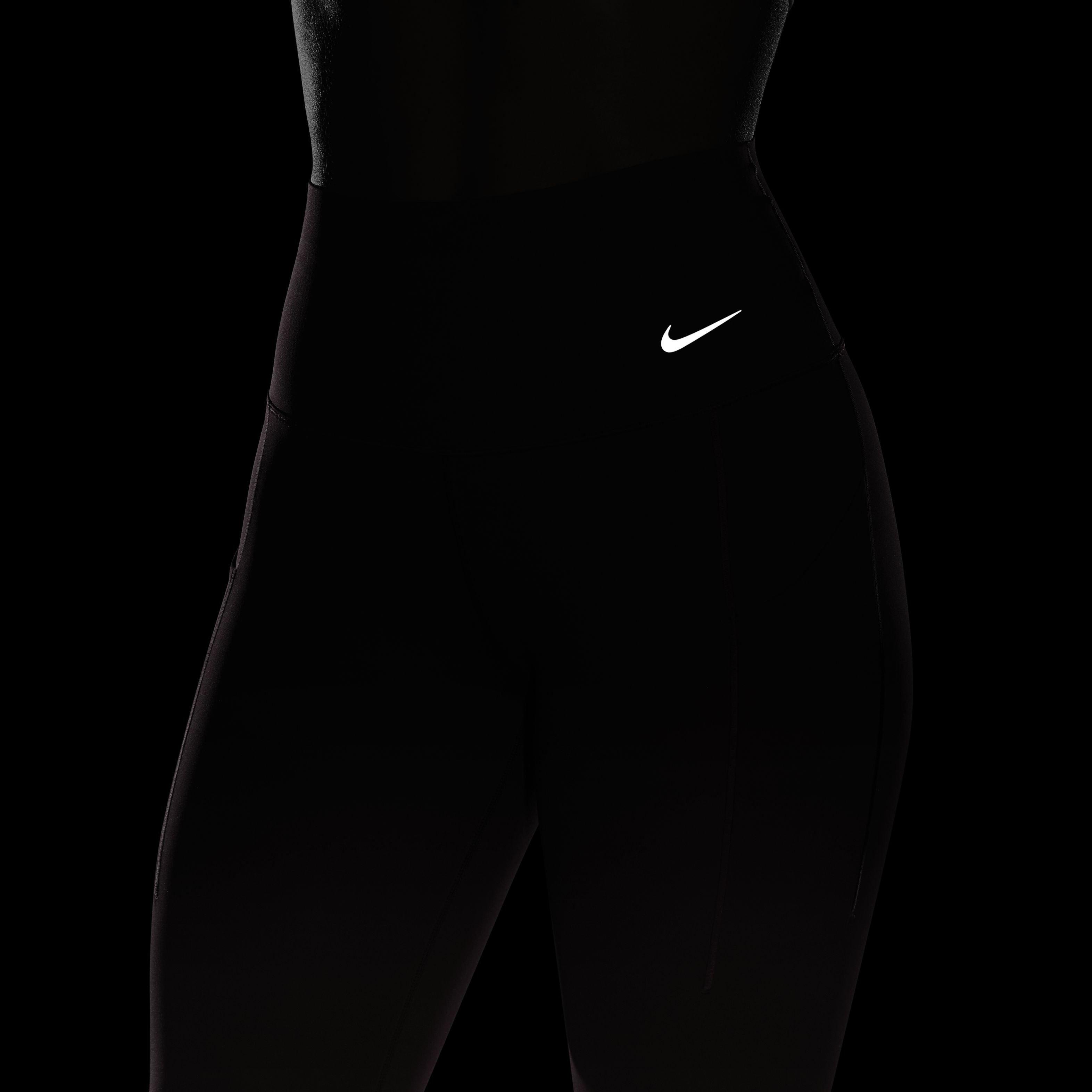 Nike Women's Dri-FIT Universa Medium Support High-Rise 7/8 Leggings with Pockets - DARK PINK Thumbnail View 8