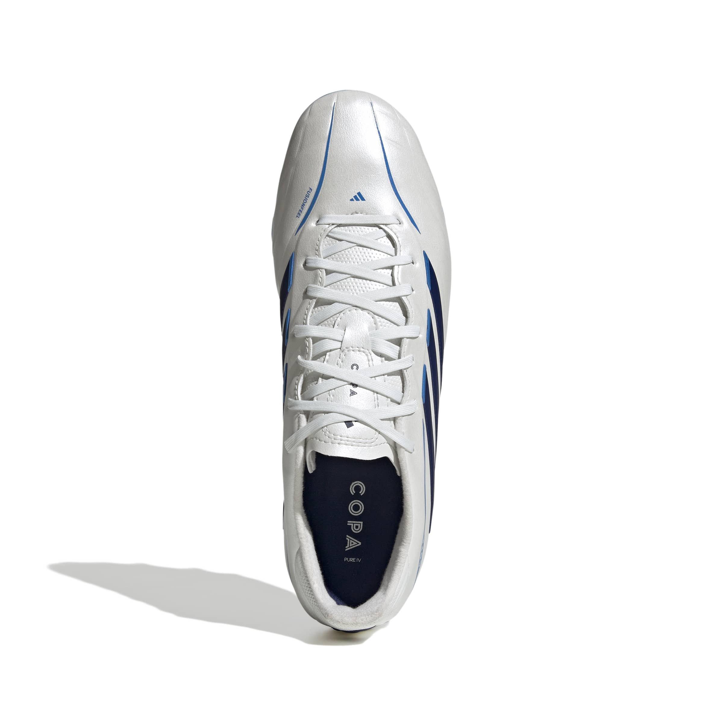 adidas Copa Pure IV League FG "Zero Metallic/Dark Blue/Lucid Ray Blue" Men's Soccer Cleat - ZERO/DK BLUE/BLUE