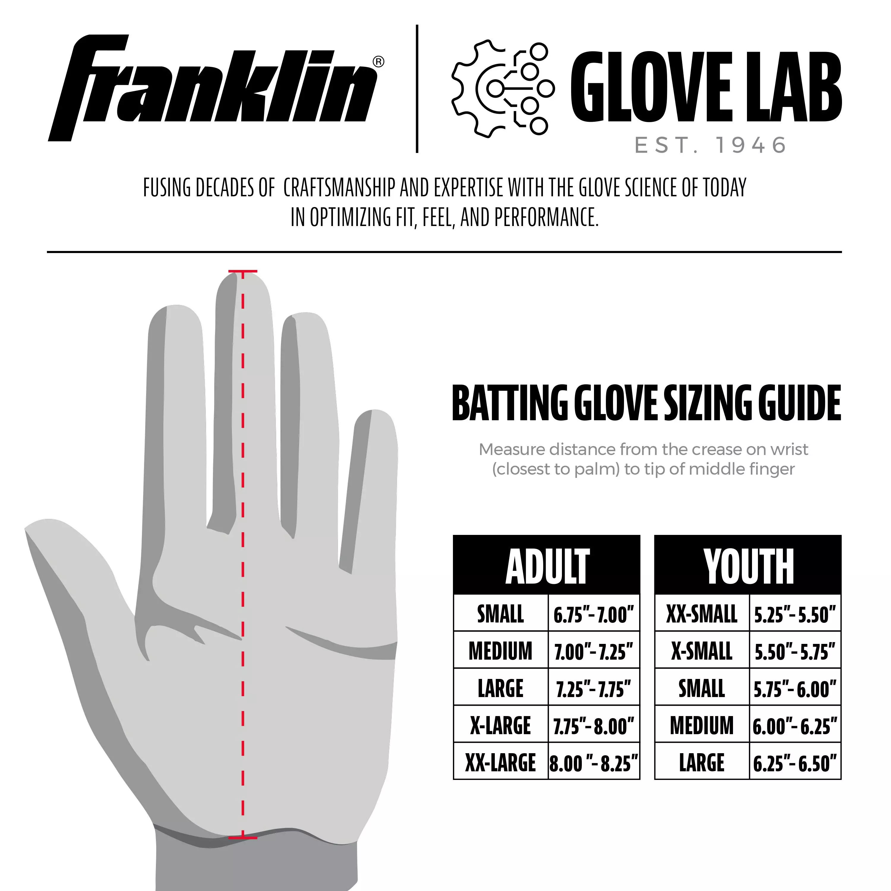 Franklin Sports MLB Youth Powerstrap Batting Gloves - Black/Gold - BLACK/GOLD