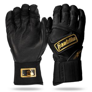 Franklin Sports MLB Youth Powerstrap Batting Gloves - Black/Gold