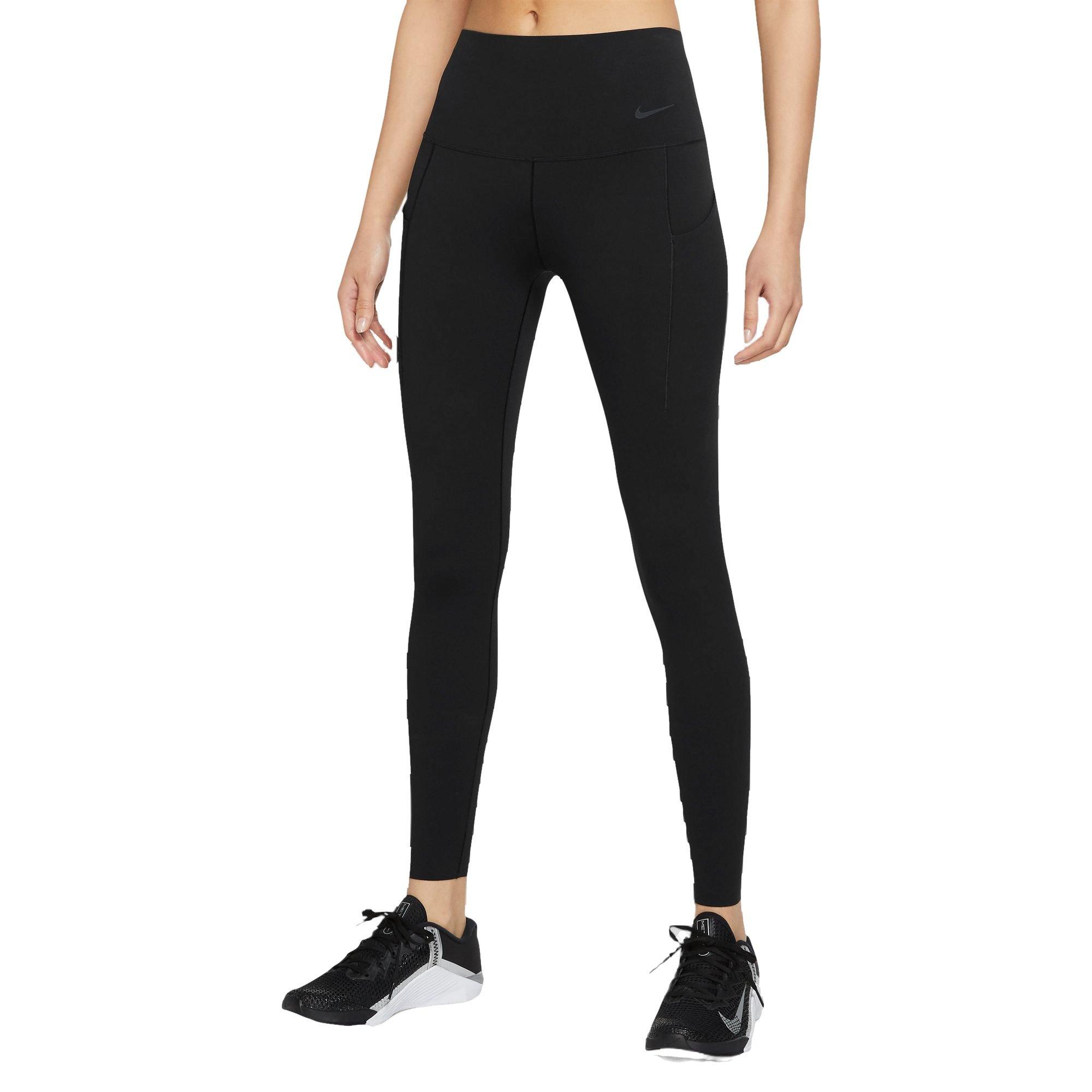 Nike Women's Dri-FIT Universa Full-Length Medium Support High-Rise Leggings with Pockets - BLACK Thumbnail View 1