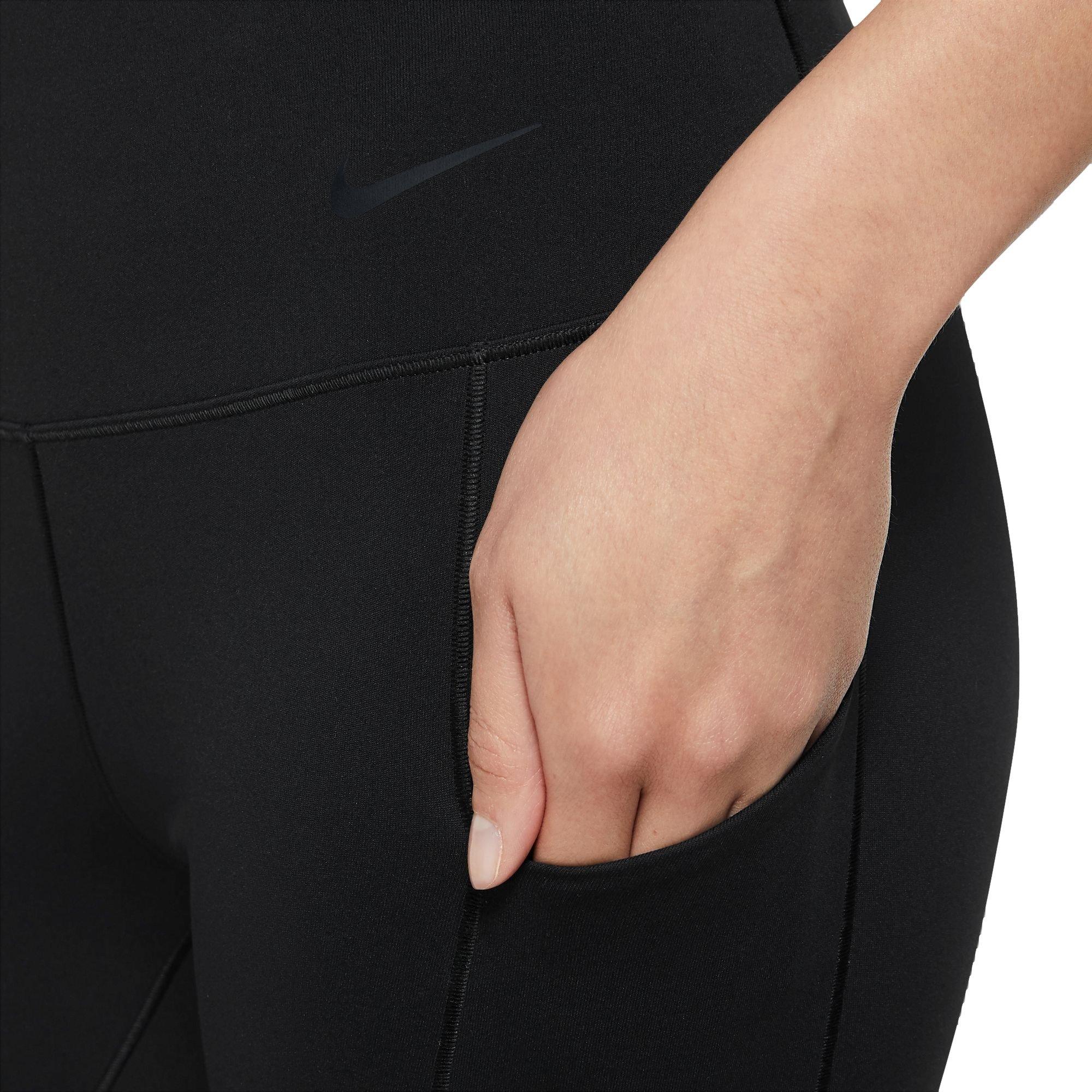Nike Women's Dri-FIT Universa Full-Length Medium Support High-Rise Leggings with Pockets - BLACK Thumbnail View 3