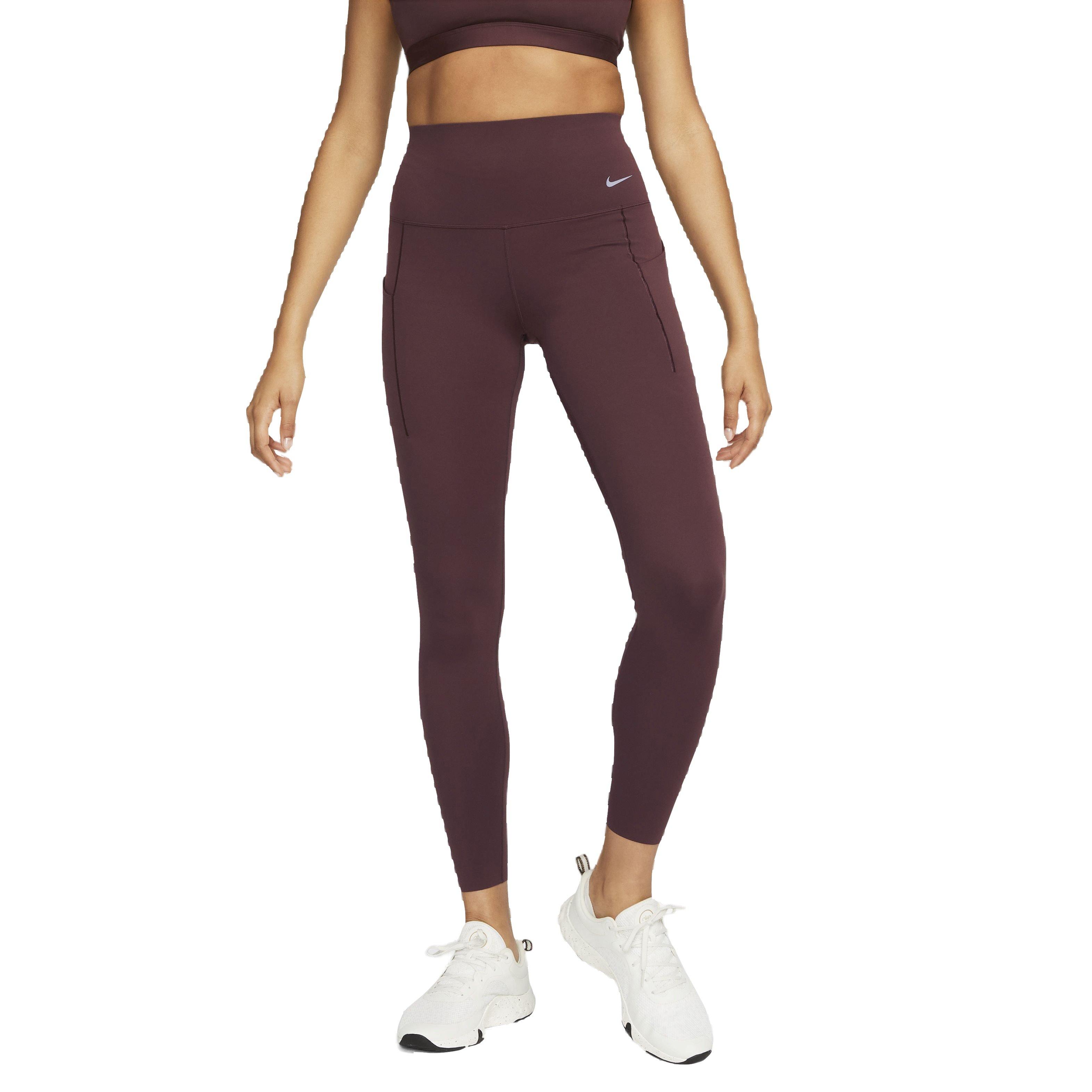 Nike Women's Universa Medium Support High-Rise Full-Length Leggings with  Pockets - Mauve - Hibbett