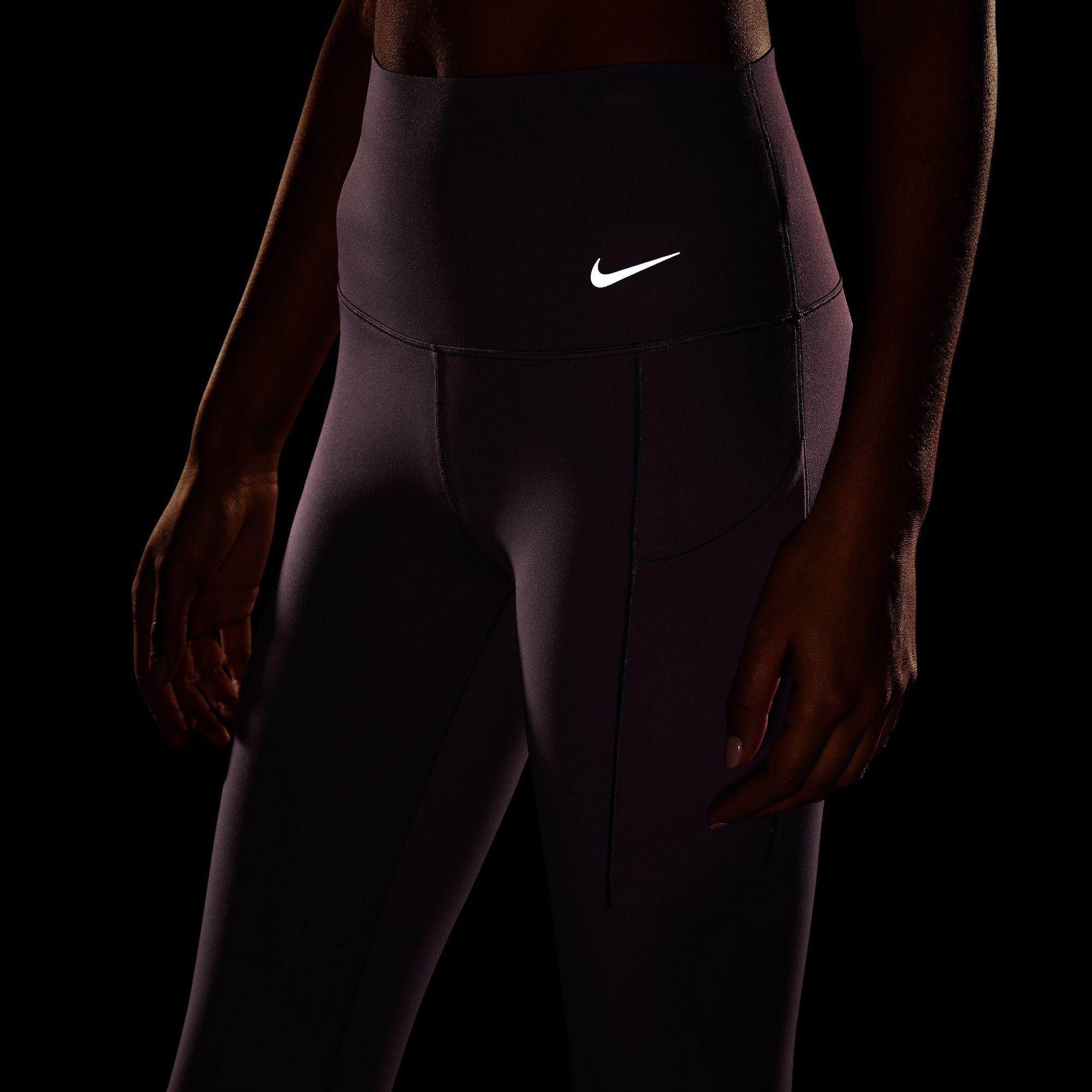 Nike Women's Dri-FIT Universa Full-Length Medium Support High-Rise Leggings with Pockets - PURPLE Thumbnail View 4