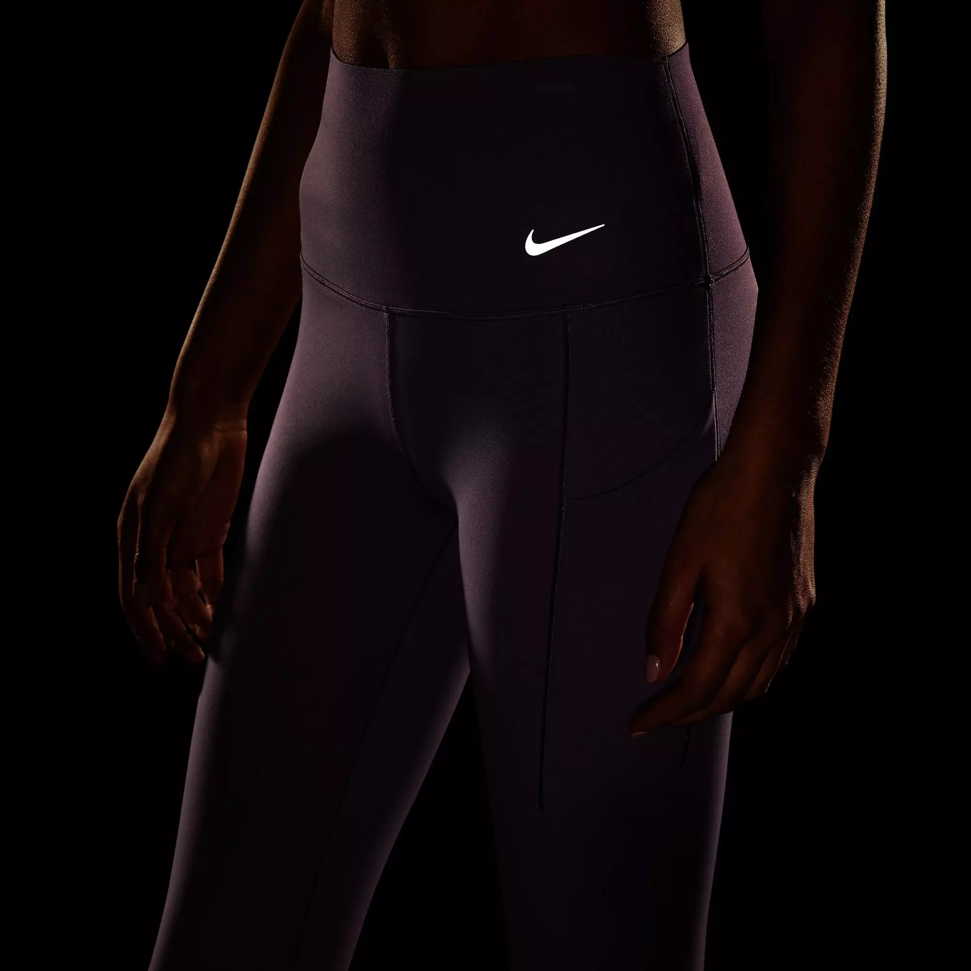 Nike Women's Dri-FIT Universa Full-Length Medium Support High-Rise Leggings with Pockets - PURPLE