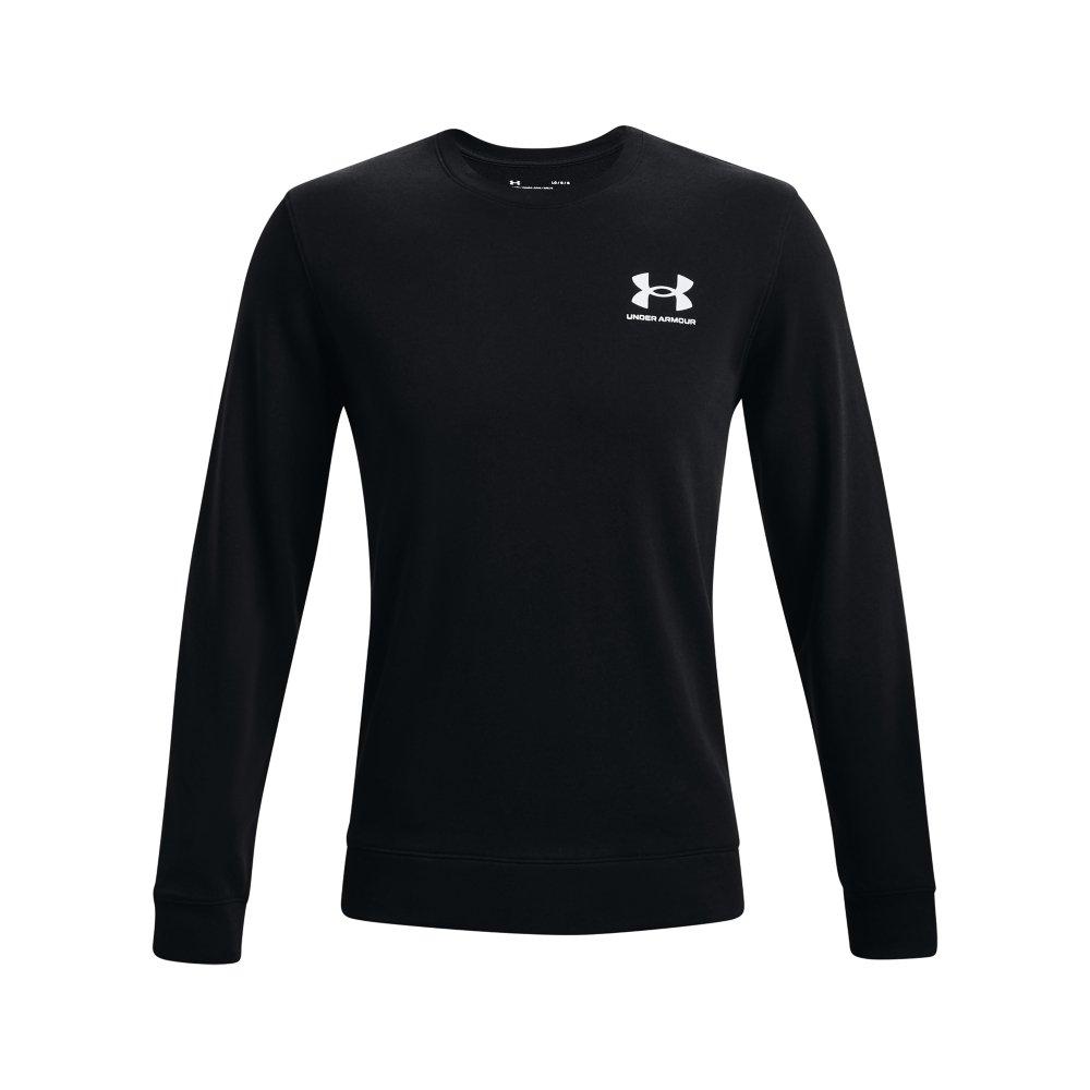 Under Armour Men's Rival Terry LC Crew - BLACK/WHITE Thumbnail View 4