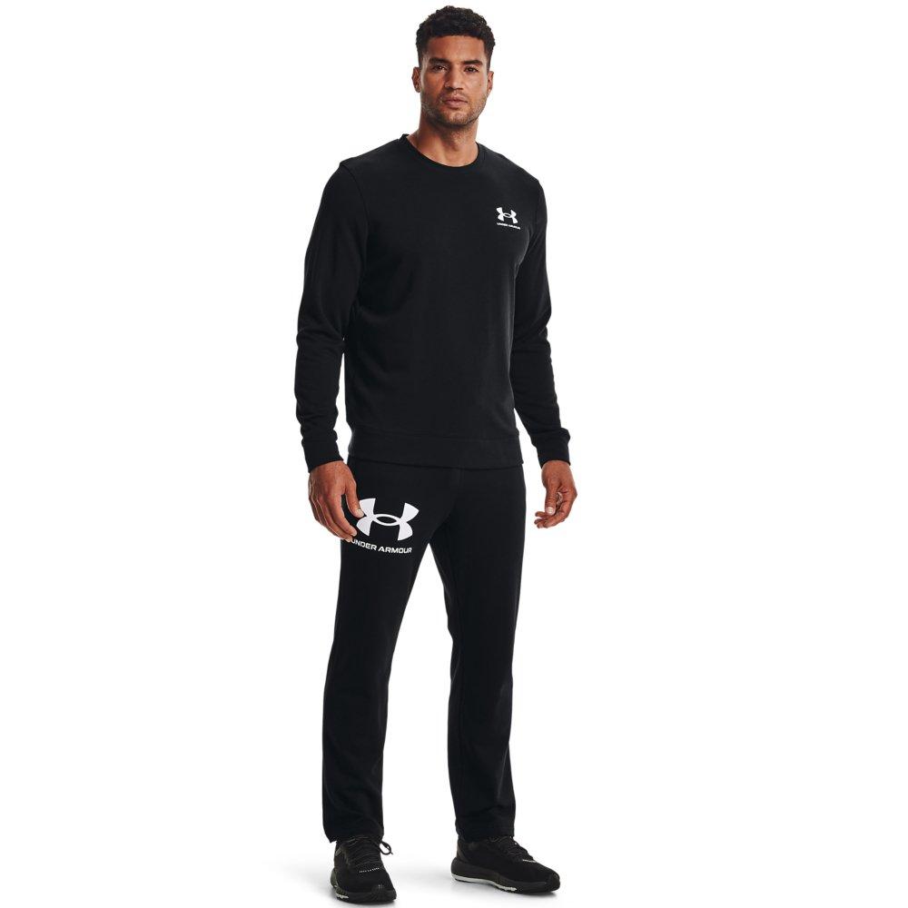 Under Armour Men's Rival Terry LC Crew - BLACK/WHITE Thumbnail View 6