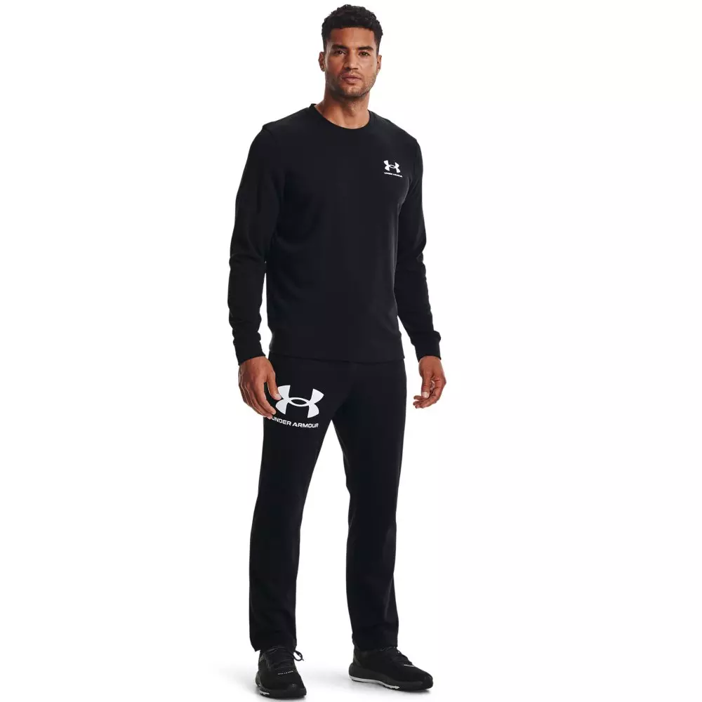 Under Armour Men's Rival Terry LC Crew - BLACK/WHITE