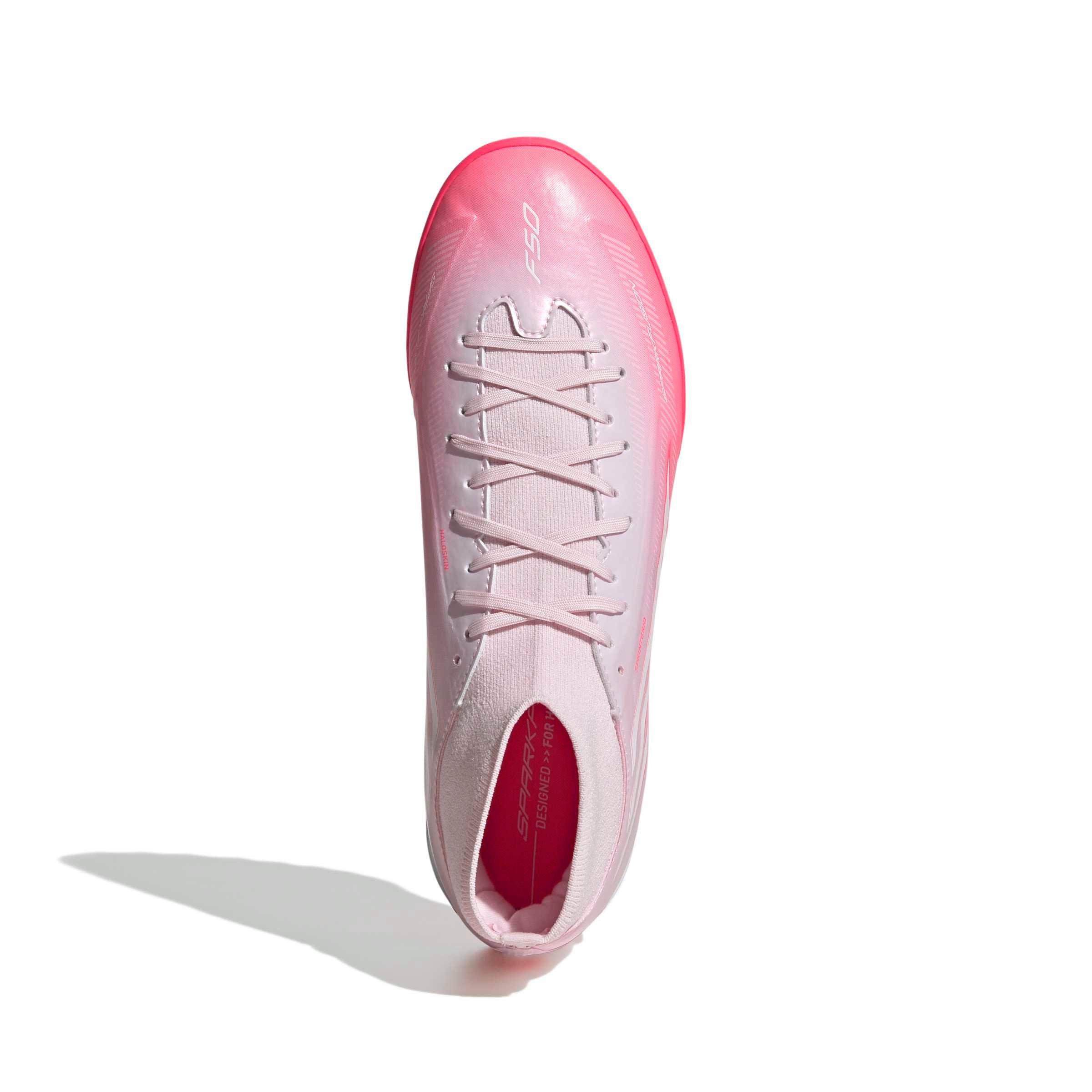 adidas F50 Sparkfusion League MC Turf "Solar Turbo/White/Pink" Women's Soccer Shoe - SOLAR/WHITE/PINK