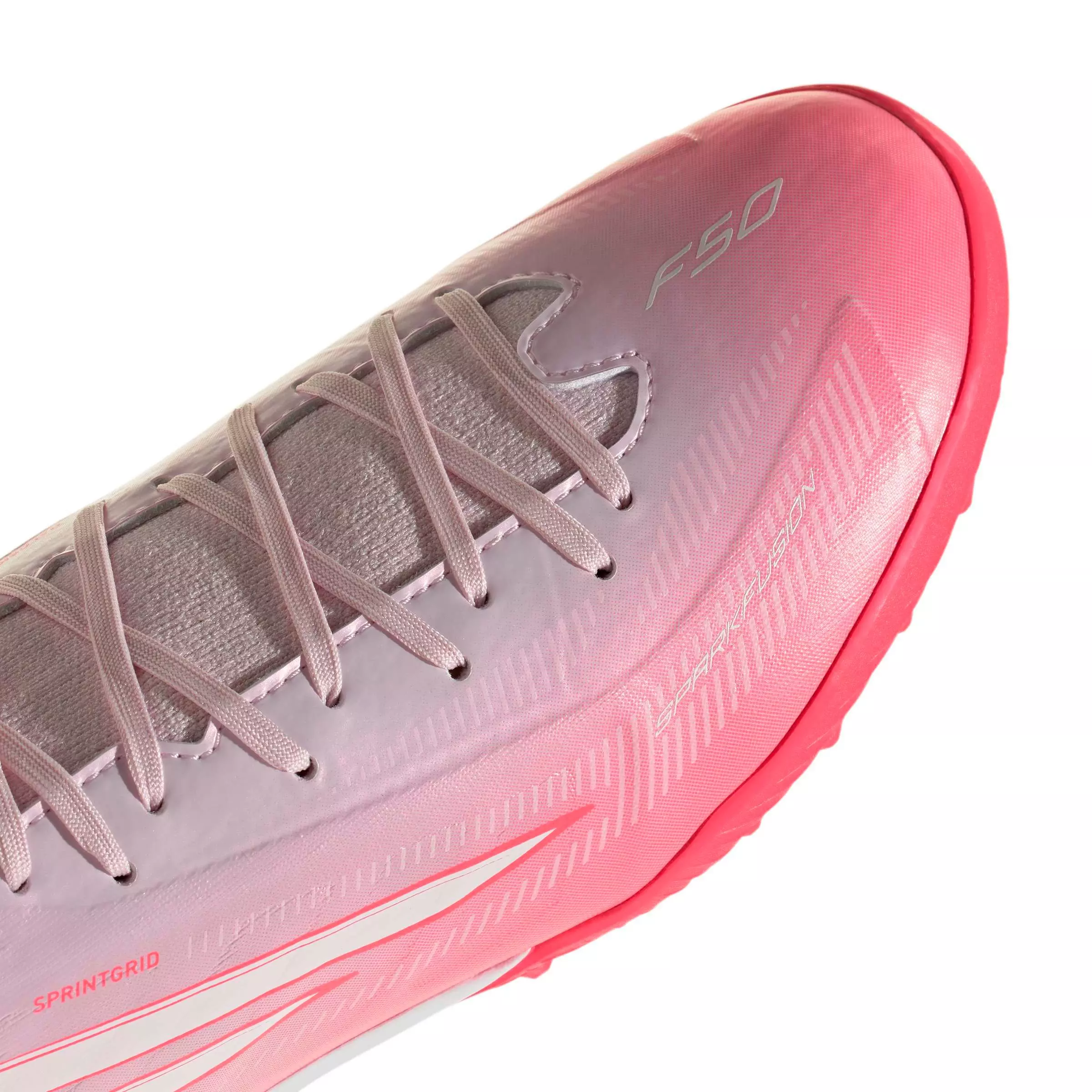 adidas F50 Sparkfusion League MC Turf "Solar Turbo/White/Pink" Women's Soccer Shoe - SOLAR/WHITE/PINK