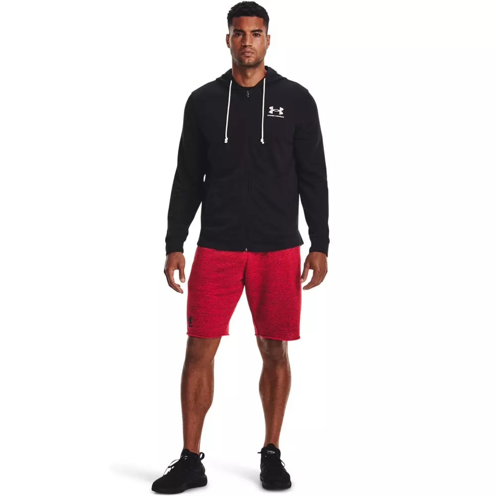 Under Armour Men's Rival Terry LC Full-Zip Hoodie - BLACK/WHITE