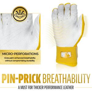 Franklin Sports MLB Youth Powerstrap Batting Gloves - Yellow