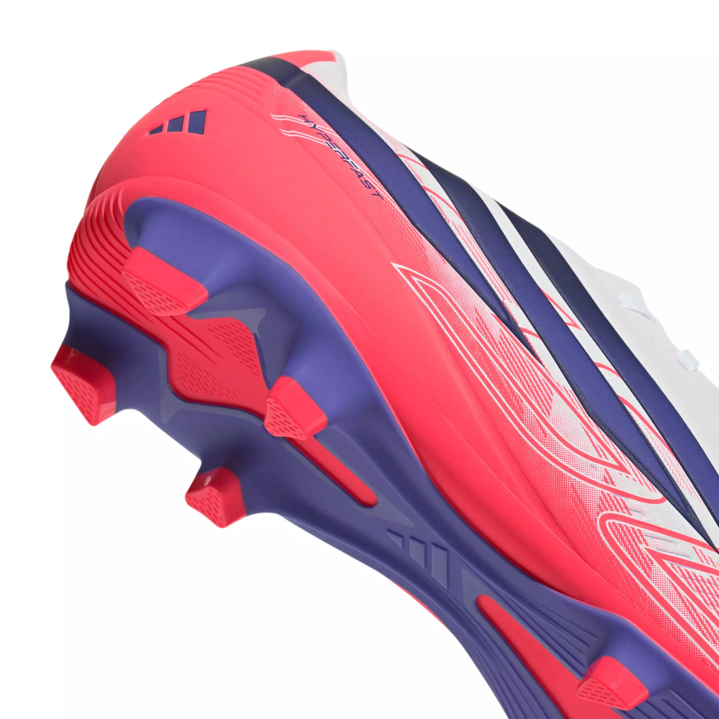adidas F50 Hyperfast Club MG "Ftwr White/Solar Purple/Solar Turbo" Men's Soccer Cleat - WHITE/PURPLE/SOLAR