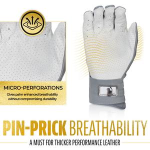 Franklin Sports MLB Youth Powerstrap Batting Gloves - Grey