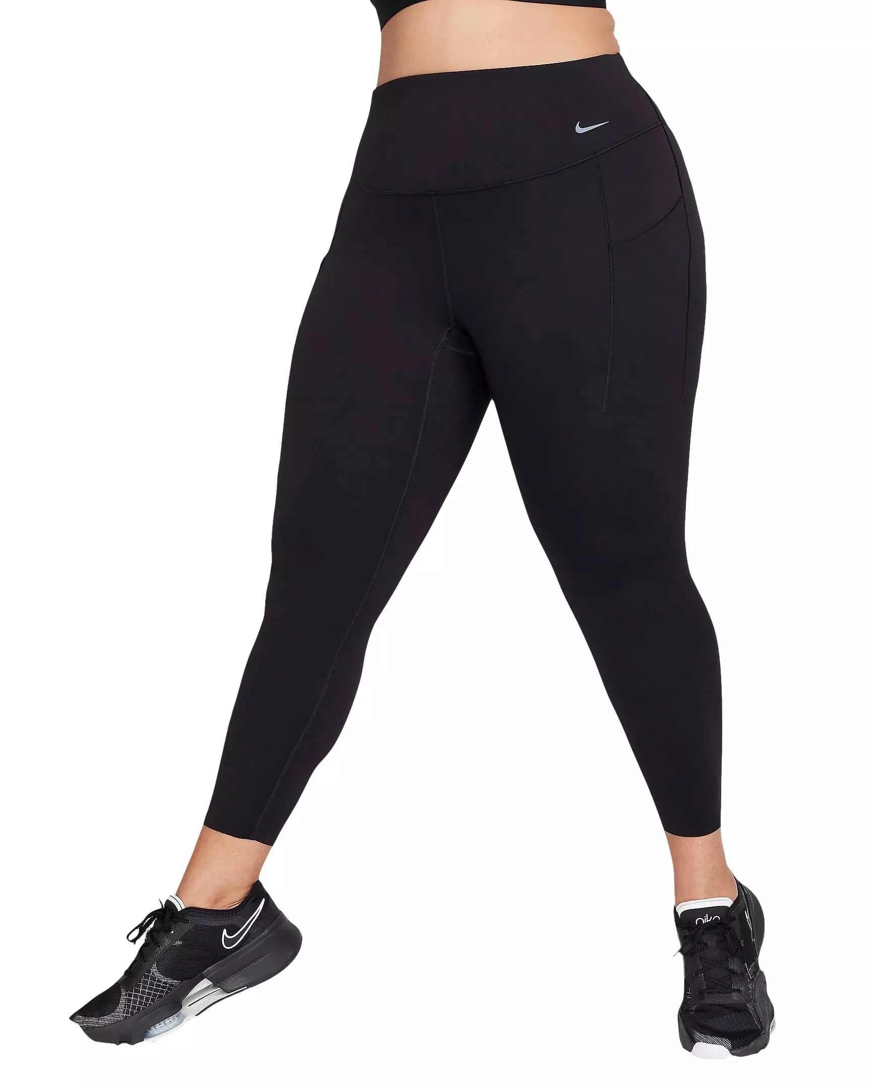 Nike Women's Dri-FIT Universa High-Rise Medium Support 7/8 Leggings with Pockets - BLACK